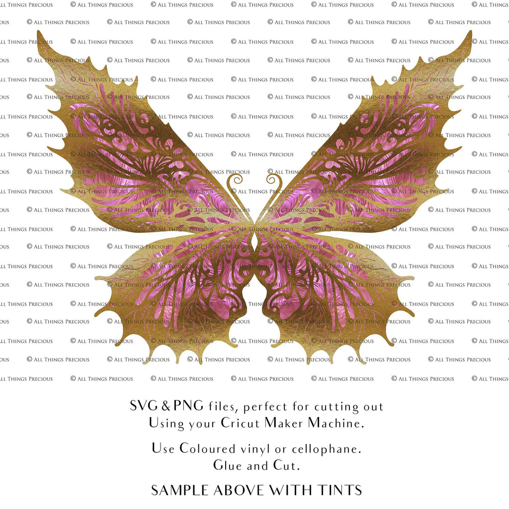 SVG & PNG Fairy Wing files for Cricut or Silhouette Cameo Cutting Machine. To create wearable fairy wings, in adult or children sizes.  Use this graphic design for Halloween Costumes, Fantasy or Cosplay or photography. Use as prints in weddings, engagements or baby shower invitations. for you to cut and assemble. 