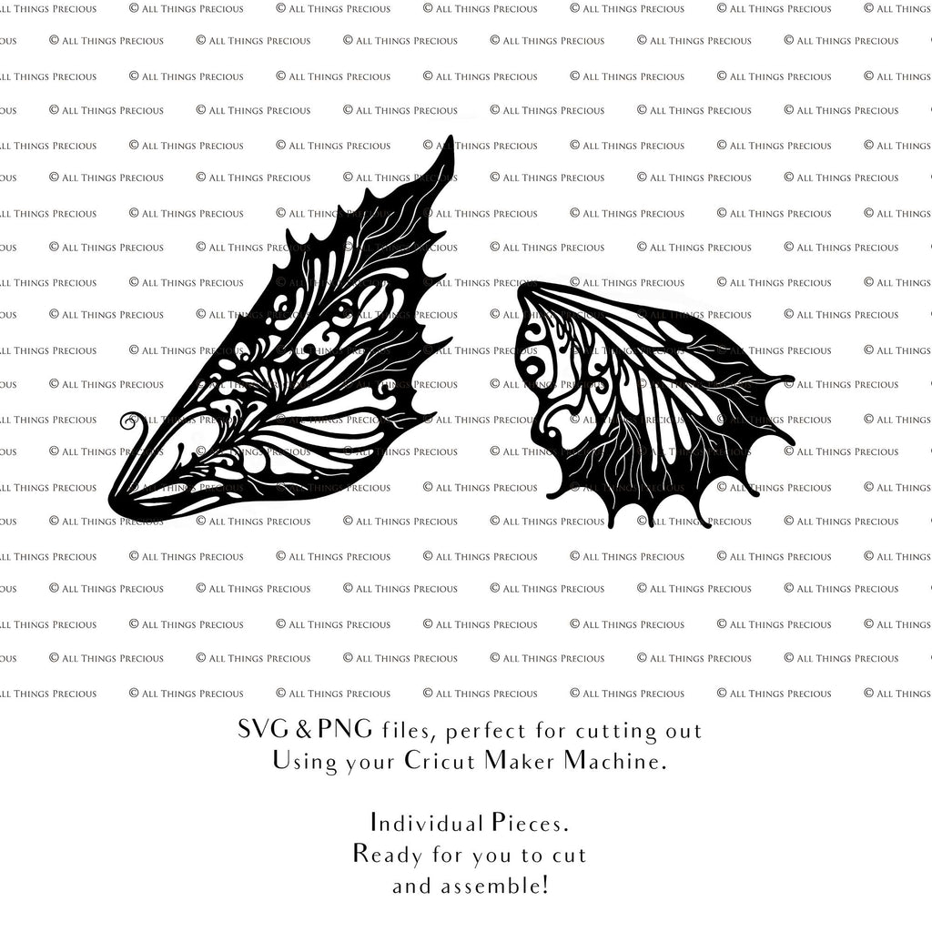 SVG & PNG Fairy Wing files for Cricut or Silhouette Cameo Cutting Machine. To create wearable fairy wings, in adult or children sizes.  Use this graphic design for Halloween Costumes, Fantasy or Cosplay or photography. Use as prints in weddings, engagements or baby shower invitations. for you to cut and assemble. 