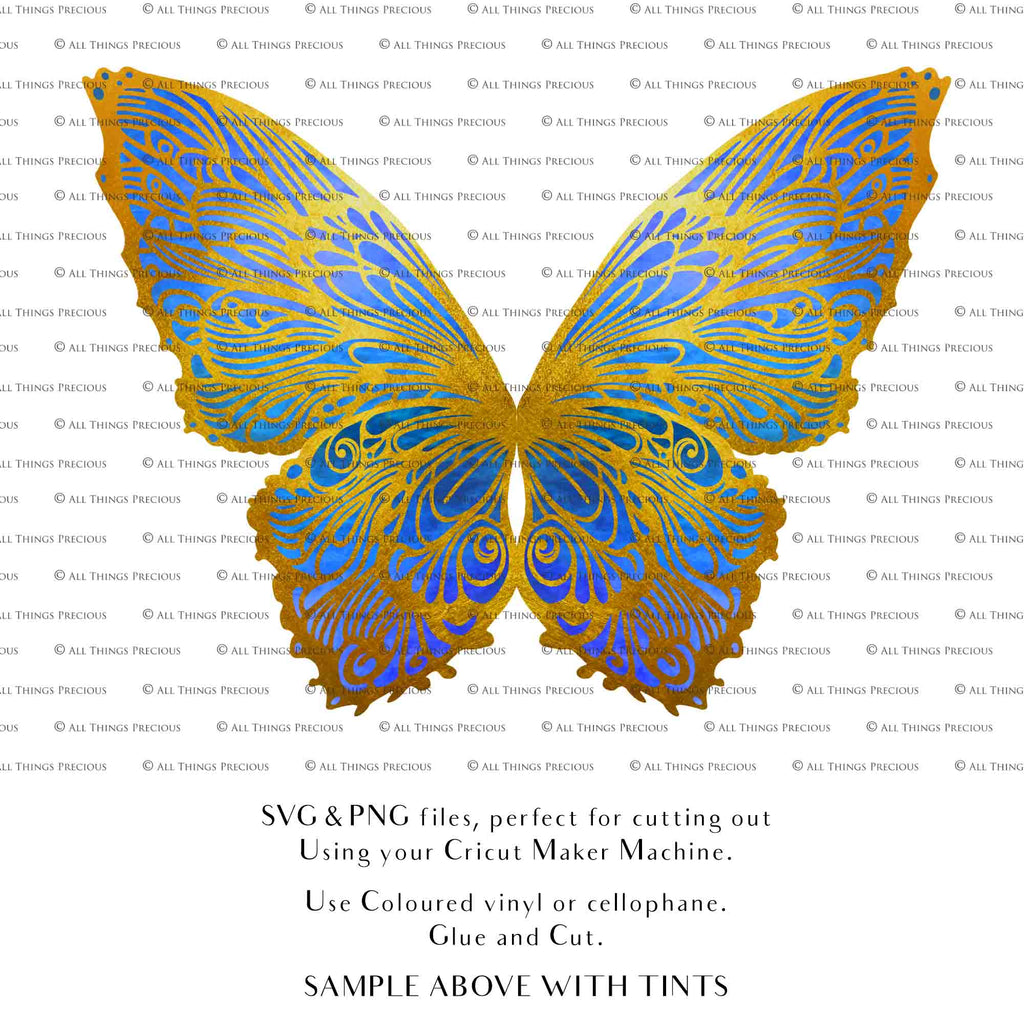 SVG & PNG Fairy Wing files for Cricut or Silhouette Cameo Cutting Machine. To create wearable fairy wings, in adult or children sizes.  Use this graphic design for Halloween Costumes, Fantasy or Cosplay or photography. Use as prints in weddings, engagements or baby shower invitations. for you to cut and assemble. 