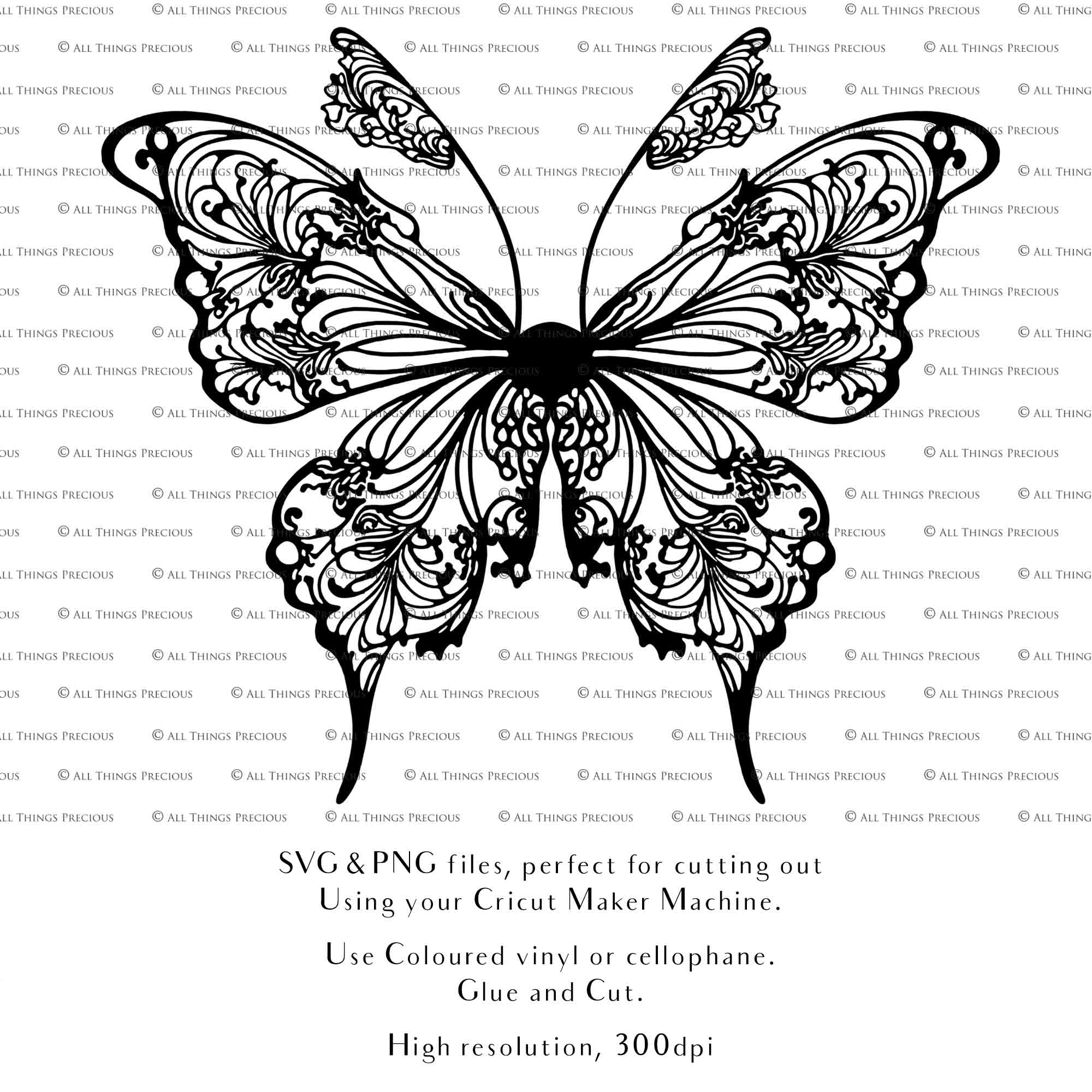 SVG & PNG Fairy Wing files for Cricut or Silhouette Cameo Cutting Machine. To create wearable fairy wings, in adult or children sizes. Graphic design for Halloween Costumes, Fantasy or Cosplay or photography. Print for weddings, engagements, baby shower invitations. DIY Printable. Fairycore, Cottagecore.