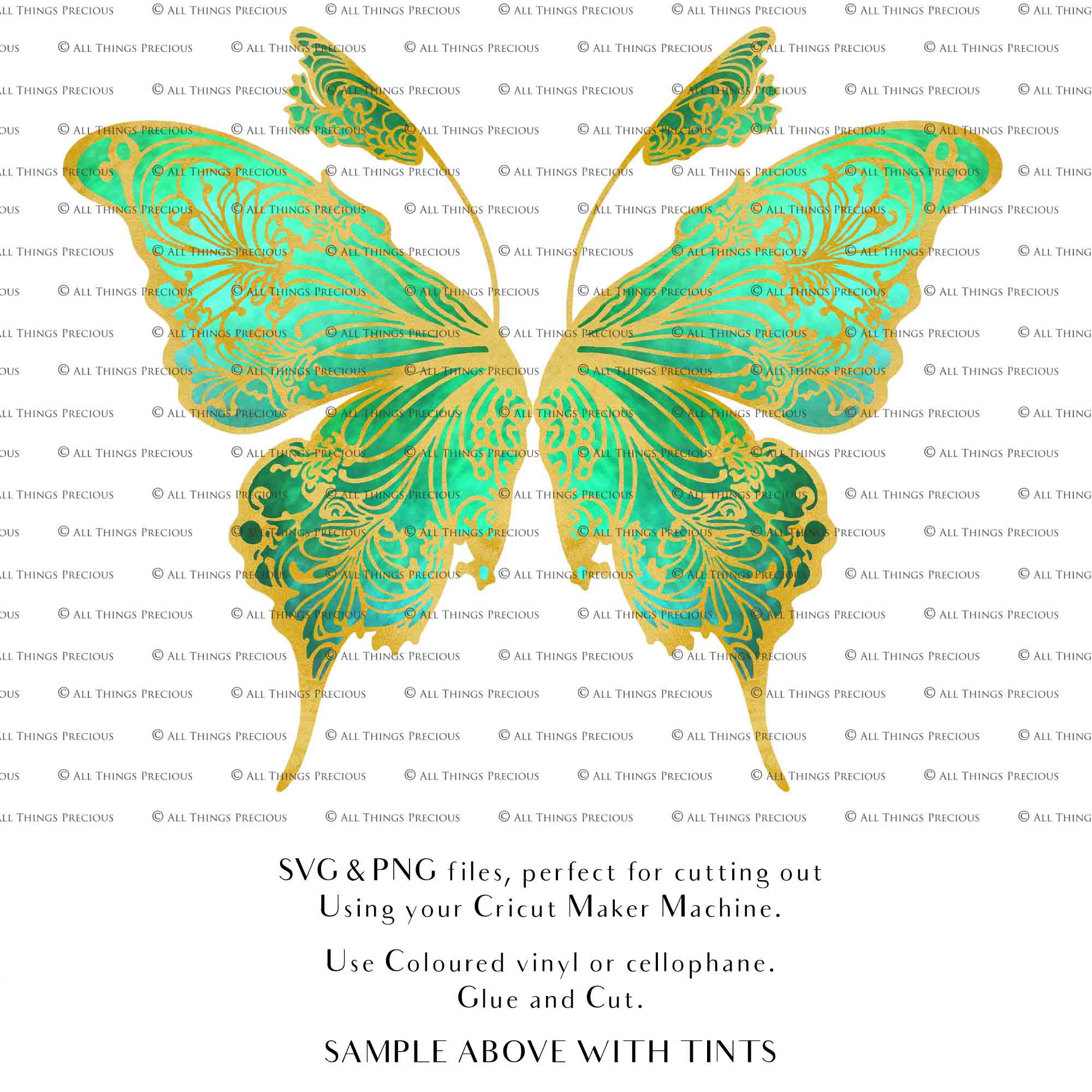 SVG & PNG Fairy Wing files for Cricut or Silhouette Cameo Cutting Machine. To create wearable fairy wings, in adult or children sizes. Graphic design for Halloween Costumes, Fantasy or Cosplay or photography. Print for weddings, engagements, baby shower invitations. DIY Printable. Fairycore, Cottagecore.