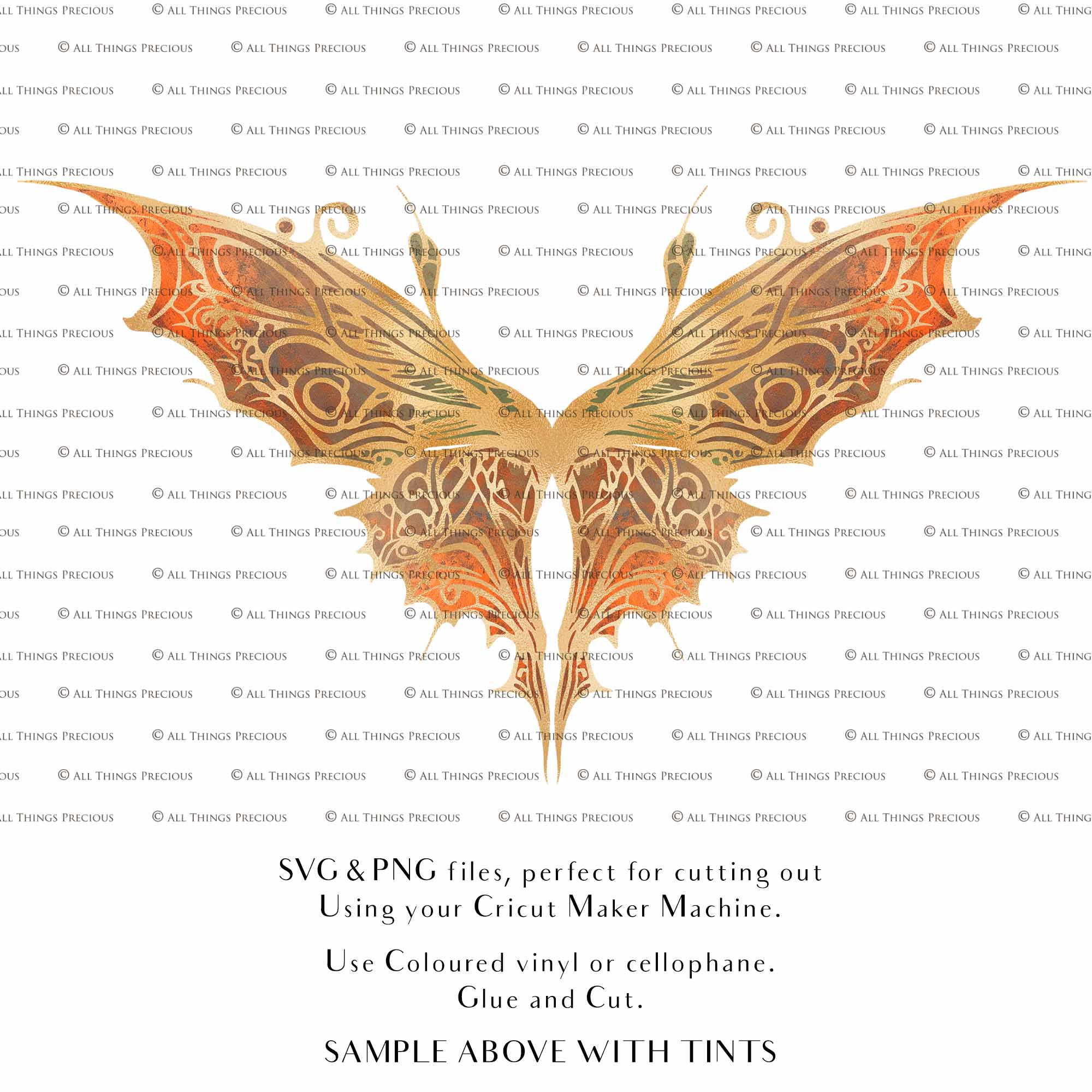 SVG & PNG Fairy Wing files for Cricut or Silhouette Cameo Cutting Machine. To create wearable fairy wings, in adult or children sizes. Graphic design for Halloween Costumes, Fantasy or Cosplay or photography. Print for weddings, engagements, baby shower invitations. DIY Printable. Fairycore, Cottagecore.
