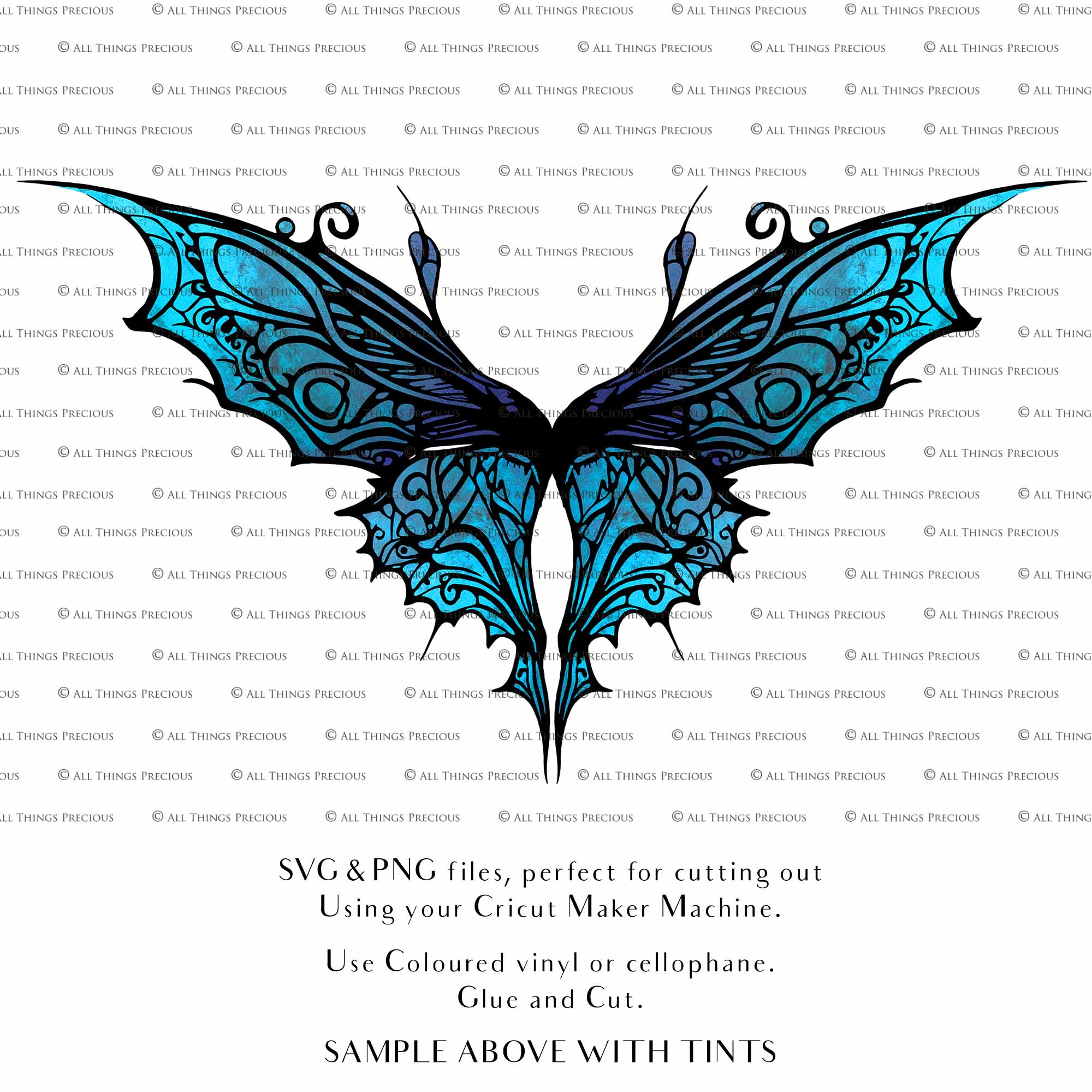 SVG & PNG Fairy Wing files for Cricut or Silhouette Cameo Cutting Machine. To create wearable fairy wings, in adult or children sizes. Graphic design for Halloween Costumes, Fantasy or Cosplay or photography. Print for weddings, engagements, baby shower invitations. DIY Printable. Fairycore, Cottagecore.