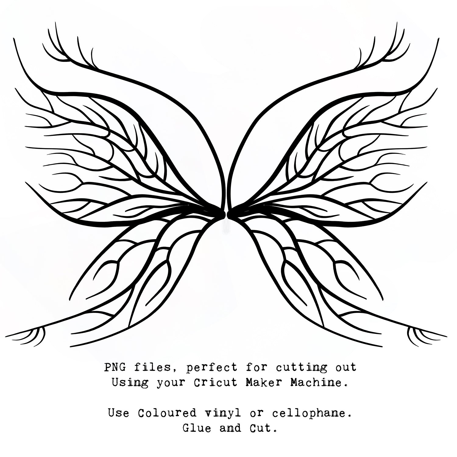 SVG & PNG Fairy Wing files for Cricut or Silhouette Cameo Cutting Machine. To create wearable fairy wings, in adult or children sizes.  Use this clipart design for Halloween Costumes, Fantasy or Cosplay or photography. These are Individual Wing Pieces, for you to cut and assemble. This is a digital product. 