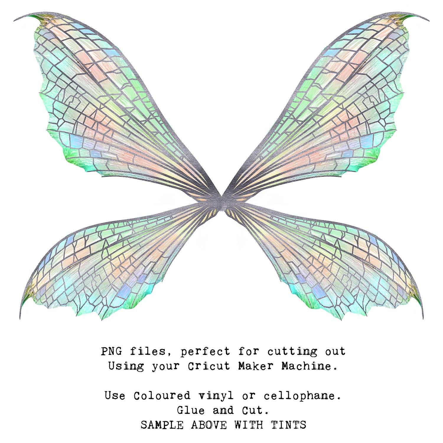 SVG & PNG Fairy Wing files for Cricut or Silhouette Cameo Cutting Machine. To create wearable fairy wings, in adult or children sizes.  Use this clipart design for Halloween Costumes, Fantasy or Cosplay or photography. These are Individual Wing Pieces, for you to cut and assemble. This is a digital product. 