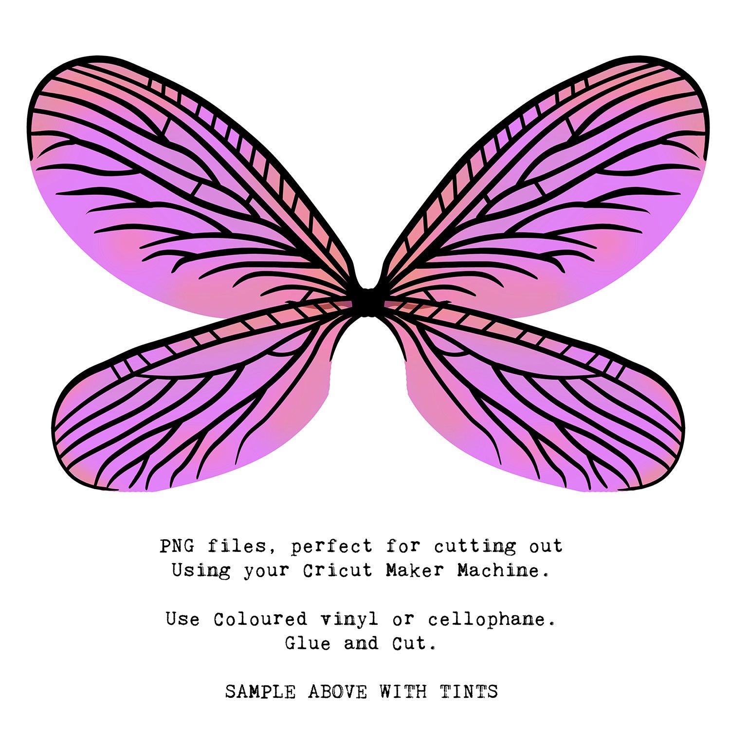 SVG & PNG Fairy Wing files for Cricut or Silhouette Cameo Cutting Machine. To create wearable fairy wings, in adult or children sizes.  Use this clipart design for Halloween Costumes, Fantasy or Cosplay or photography. These are Individual Wing Pieces, for you to cut and assemble. This is a digital product. 