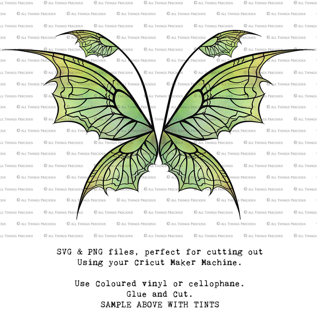 SVG & PNG Fairy Wing files for Cricut or Silhouette Cameo Cutting Machine. To create wearable fairy wings, in adult or children sizes.  Use this clipart design for Halloween Costumes, Fantasy or Cosplay or photography. These are Individual Wing Pieces, for you to cut and assemble. This is a digital product. 