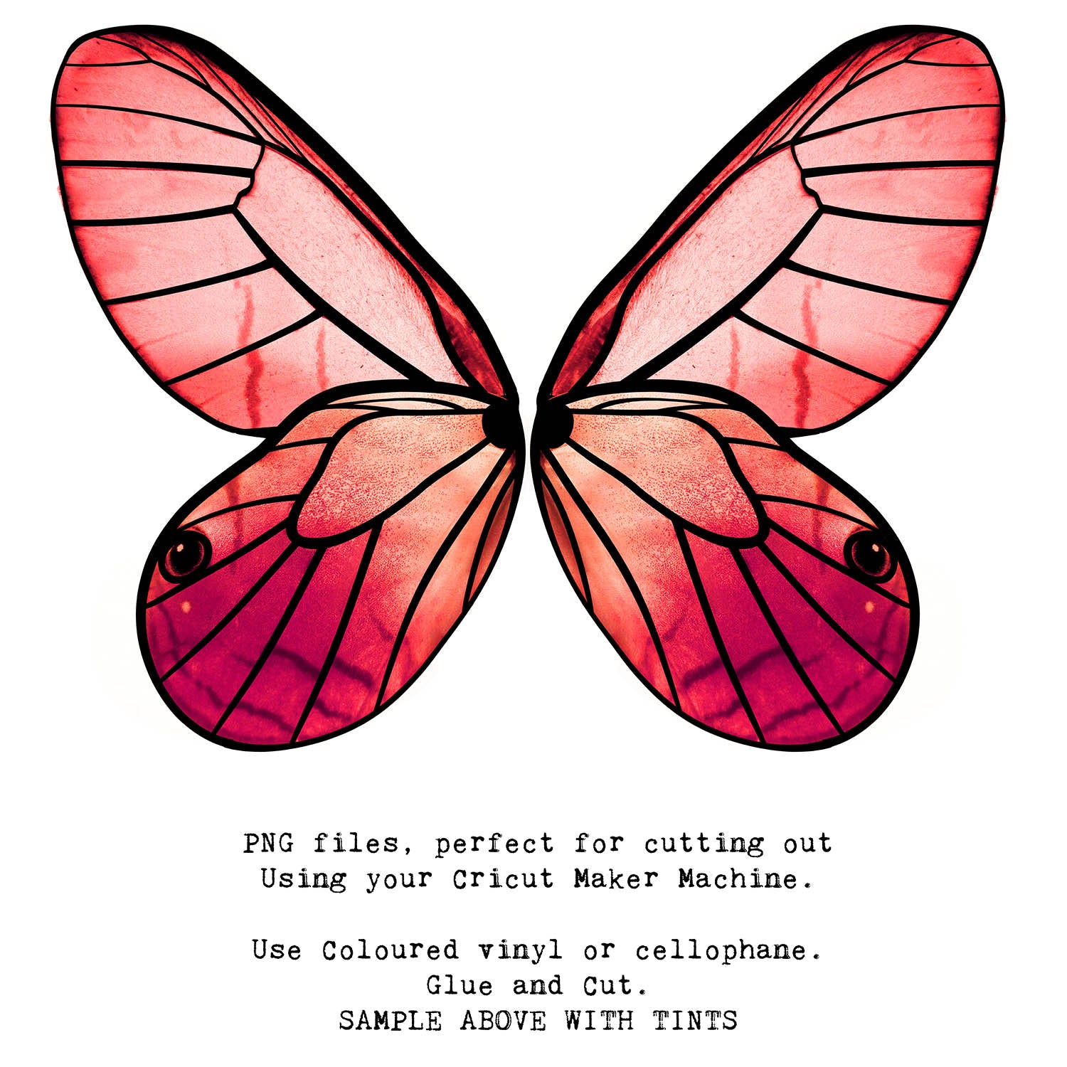 SVG & PNG Fairy Wing files for Cricut or Silhouette Cameo Cutting Machine. To create wearable fairy wings, in adult or children sizes.  Use this clipart design for Halloween Costumes, Fantasy or Cosplay or photography. These are Individual Wing Pieces, for you to cut and assemble. This is a digital product. 