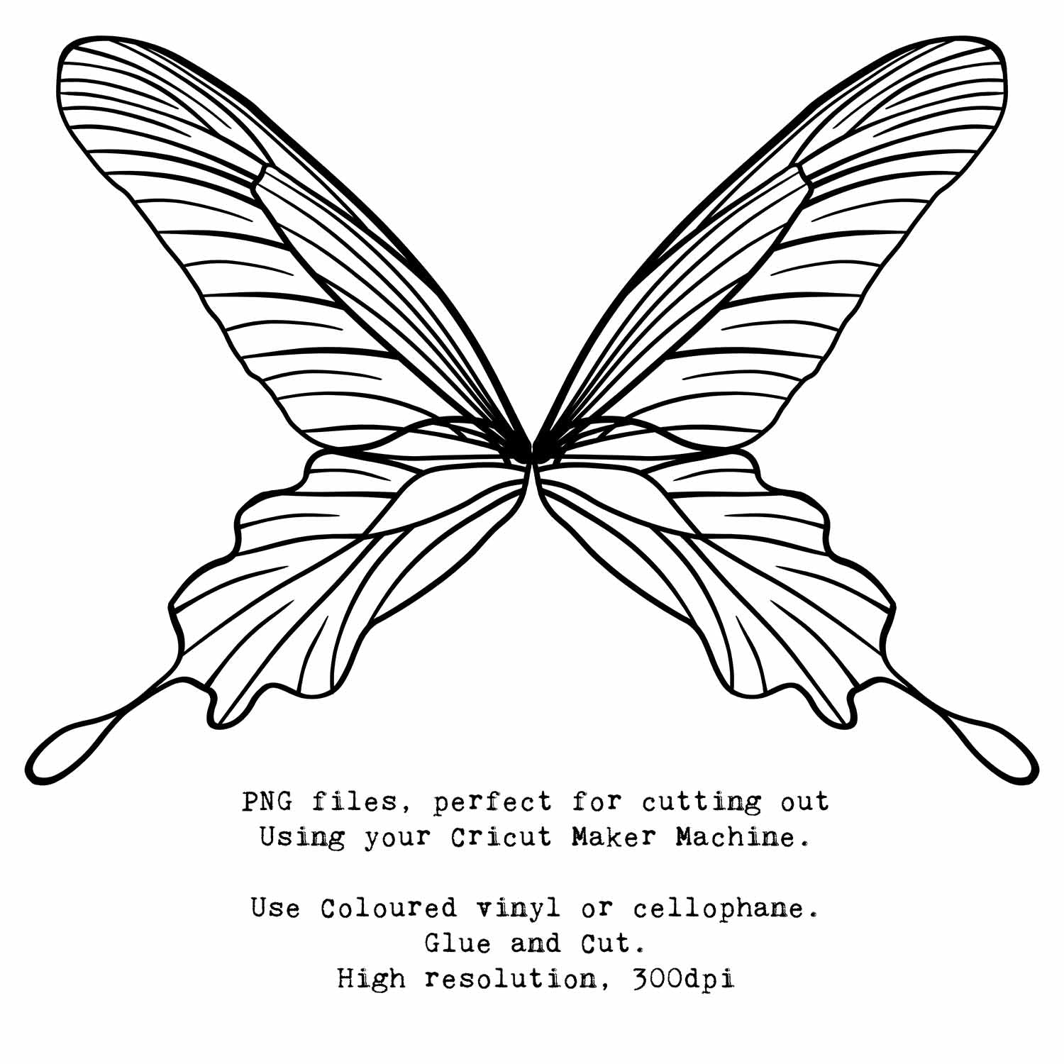 SVG & PNG Fairy Wing files for Cricut or Silhouette Cameo Cutting Machine. To create wearable fairy wings, in adult or children sizes.  Use this clipart design for Halloween Costumes, Fantasy or Cosplay or photography. These are Individual Wing Pieces, for you to cut and assemble. This is a digital product. 