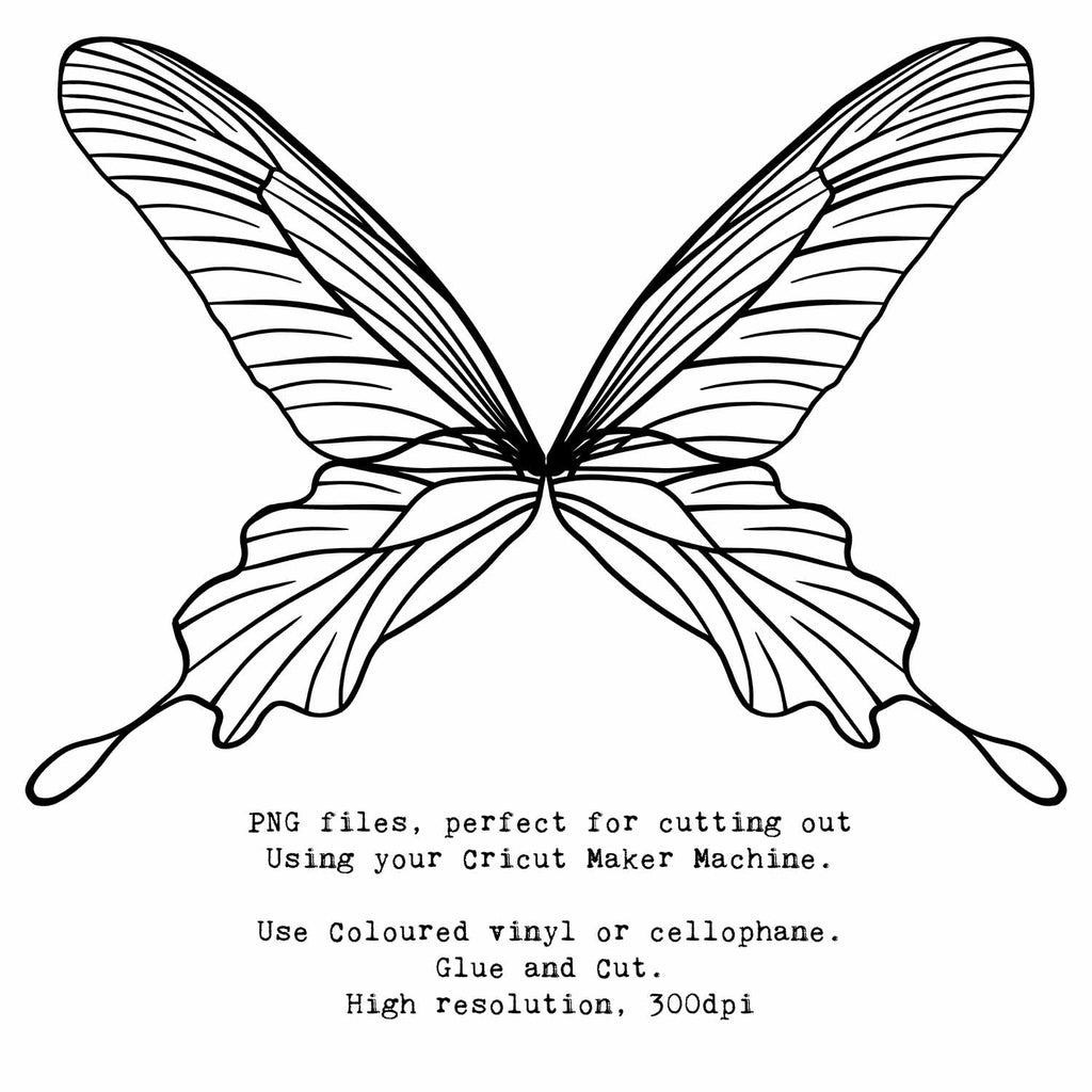 SVG & PNG Fairy Wing files for Cricut or Silhouette Cameo Cutting Machine. To create wearable fairy wings, in adult or children sizes.  Use this clipart design for Halloween Costumes, Fantasy or Cosplay or photography. These are Individual Wing Pieces, for you to cut and assemble. This is a digital product. 