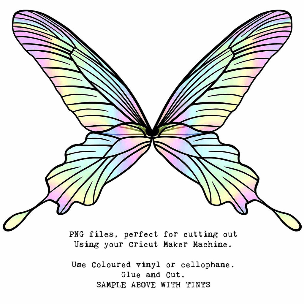 SVG & PNG Fairy Wing files for Cricut or Silhouette Cameo Cutting Machine. To create wearable fairy wings, in adult or children sizes.  Use this clipart design for Halloween Costumes, Fantasy or Cosplay or photography. These are Individual Wing Pieces, for you to cut and assemble. This is a digital product. 