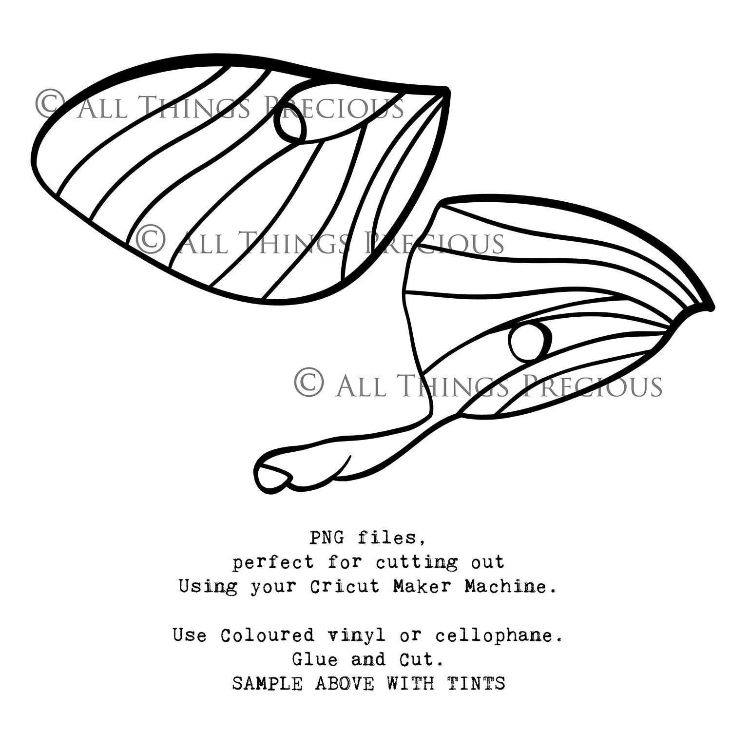 SVG & PNG Fairy Wing files for Cricut or Silhouette Cameo Cutting Machine. To create wearable fairy wings, in adult or children sizes.  Use this clipart design for Halloween Costumes, Fantasy or Cosplay or photography. These are Individual Wing Pieces, for you to cut and assemble. This is a digital product. 