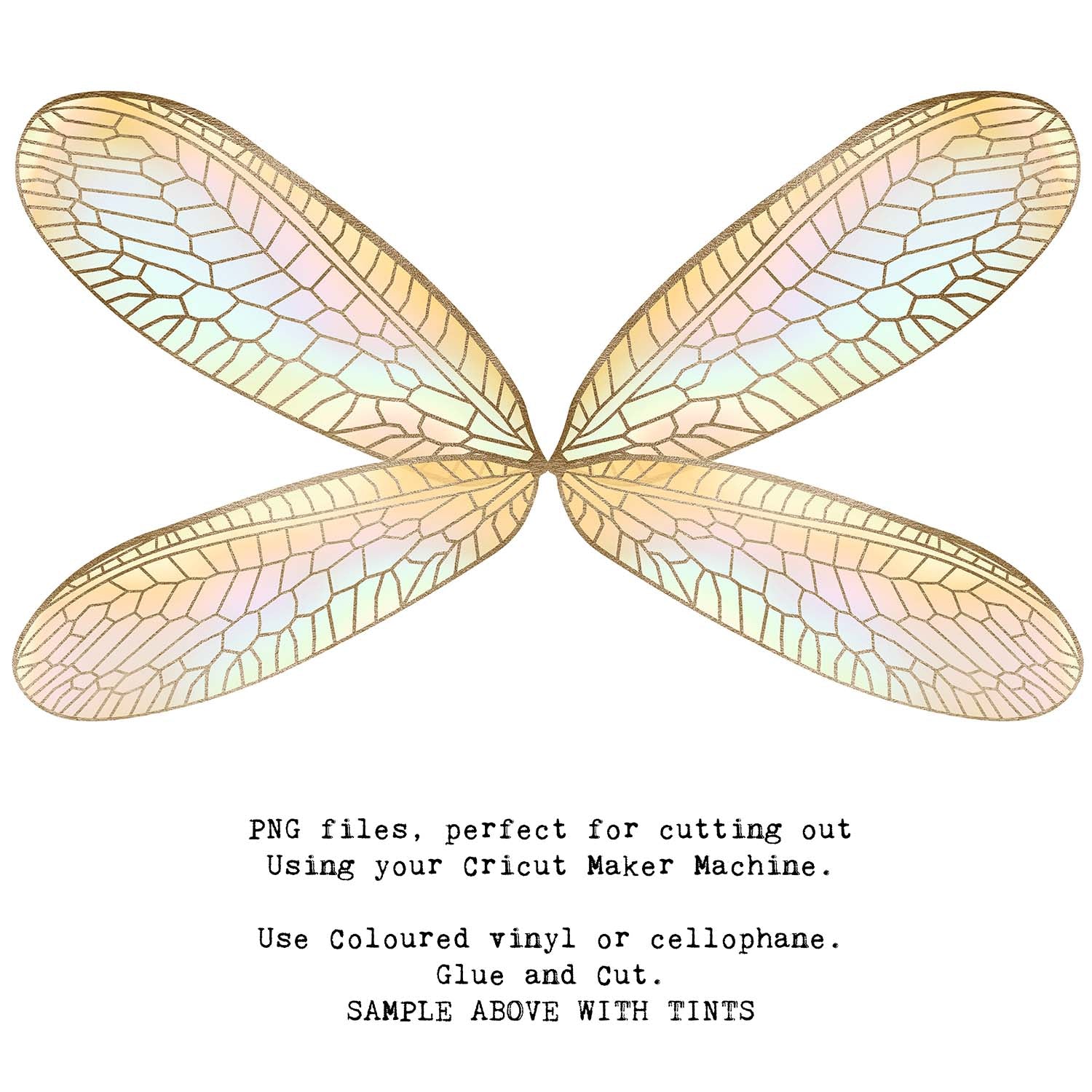 SVG & PNG Fairy Wing files for Cricut or Silhouette Cameo Cutting Machine. To create wearable fairy wings, in adult or children sizes.  Use this clipart design for Halloween Costumes, Fantasy or Cosplay or photography. These are Individual Wing Pieces, for you to cut and assemble. This is a digital product. 