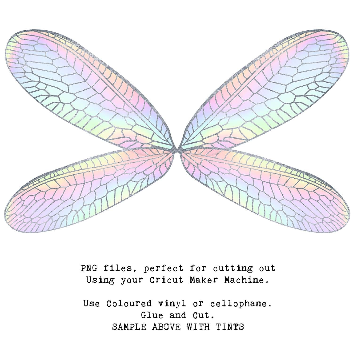 SVG & PNG Fairy Wing files for Cricut or Silhouette Cameo Cutting Machine. To create wearable fairy wings, in adult or children sizes.  Use this clipart design for Halloween Costumes, Fantasy or Cosplay or photography. These are Individual Wing Pieces, for you to cut and assemble. This is a digital product. 