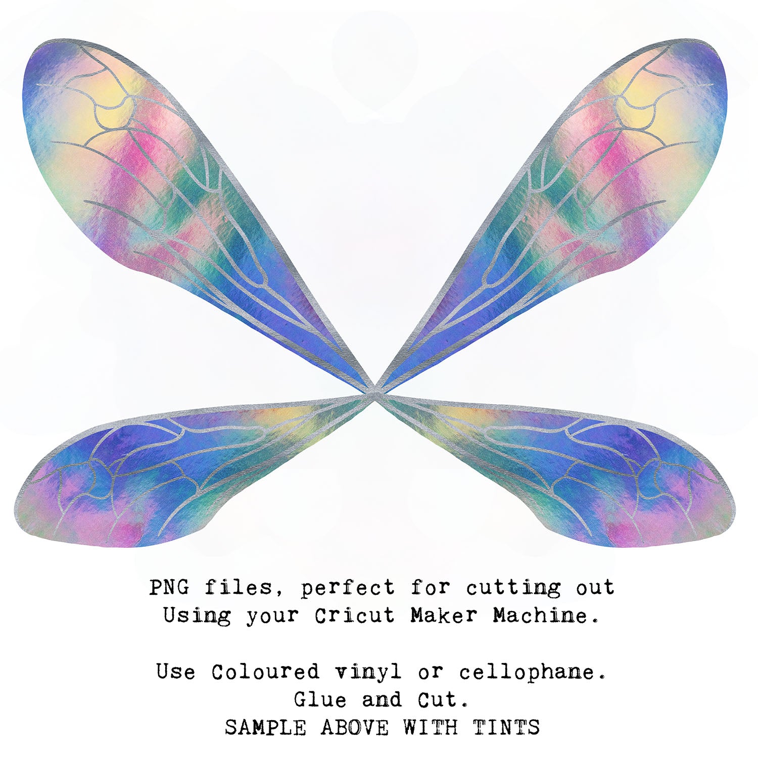 SVG & PNG Fairy Wing files for Cricut or Silhouette Cameo Cutting Machine. To create wearable fairy wings, in adult or children sizes.  Use this clipart design for Halloween Costumes, Fantasy or Cosplay or photography. These are Individual Wing Pieces, for you to cut and assemble. This is a digital product. 