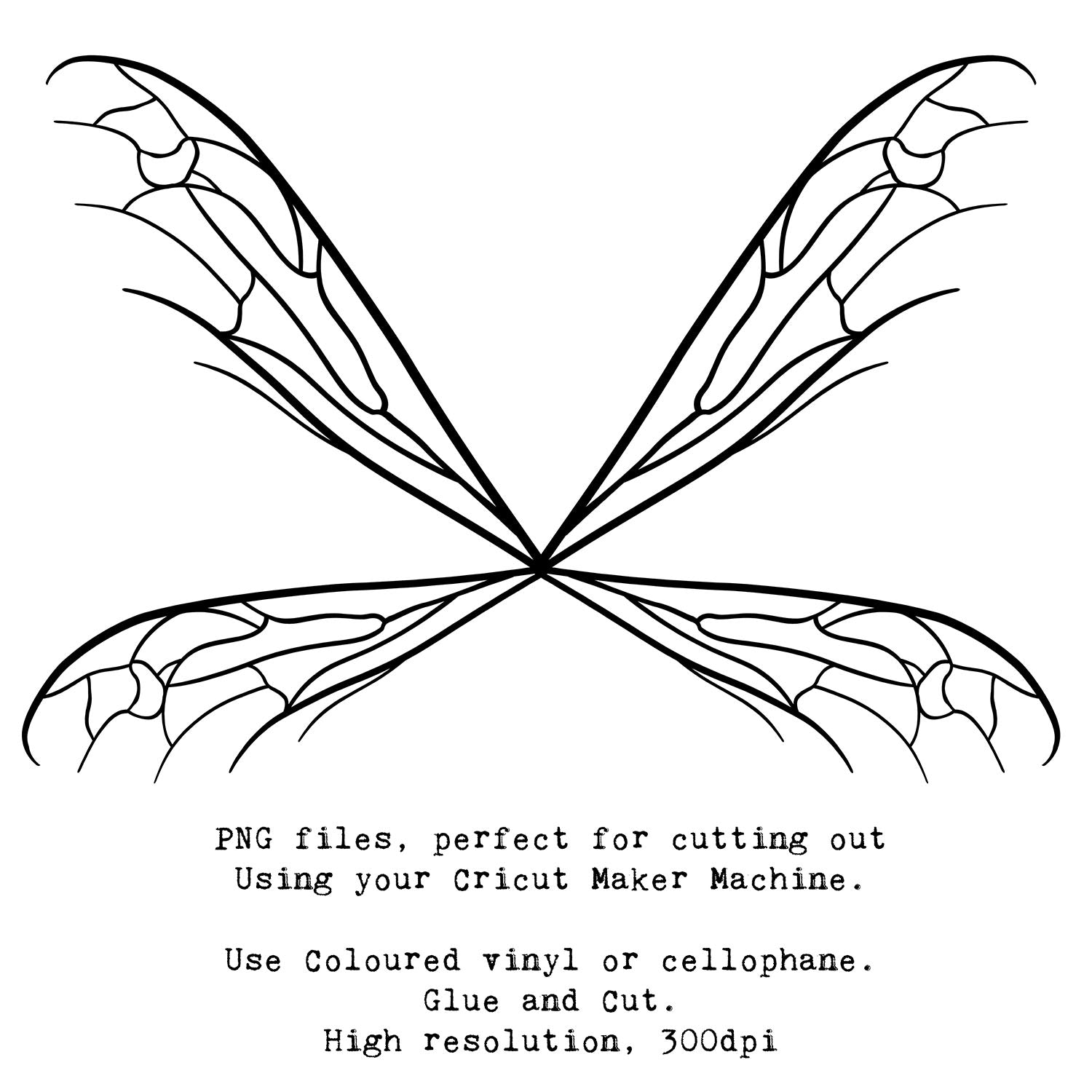 SVG & PNG Fairy Wing files for Cricut or Silhouette Cameo Cutting Machine. To create wearable fairy wings, in adult or children sizes.  Use this clipart design for Halloween Costumes, Fantasy or Cosplay or photography. These are Individual Wing Pieces, for you to cut and assemble. This is a digital product. 