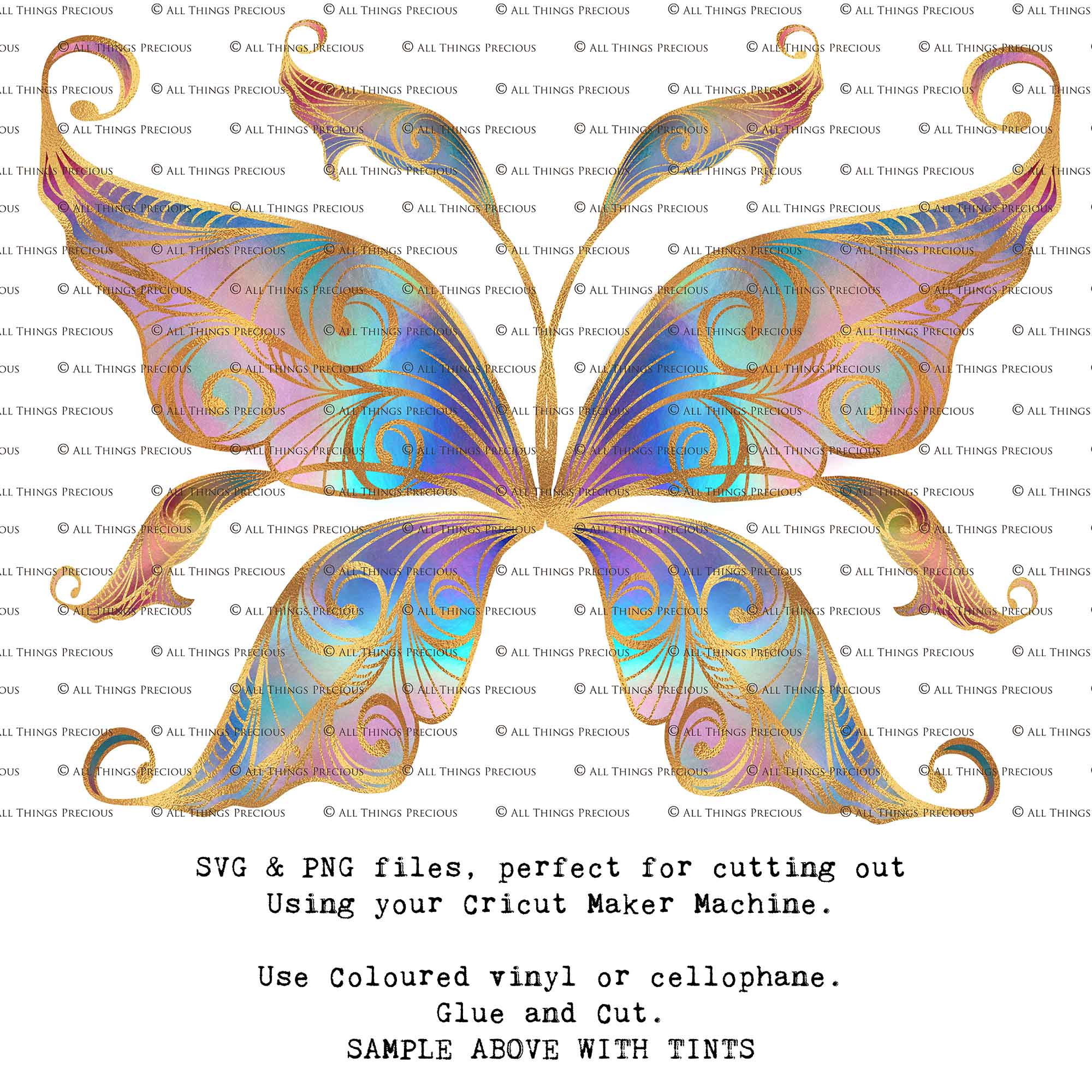 SVG & PNG Fairy Wing files for Cricut or Silhouette Cameo Cutting Machine. To create wearable fairy wings, in adult or children sizes.  Use this clipart design for Halloween Costumes, Fantasy or Cosplay or photography. Or use as ephemera in weddings, engagements or baby shower invitations. These are Individual wing parts, for you to cut and assemble. This is a digital product. 