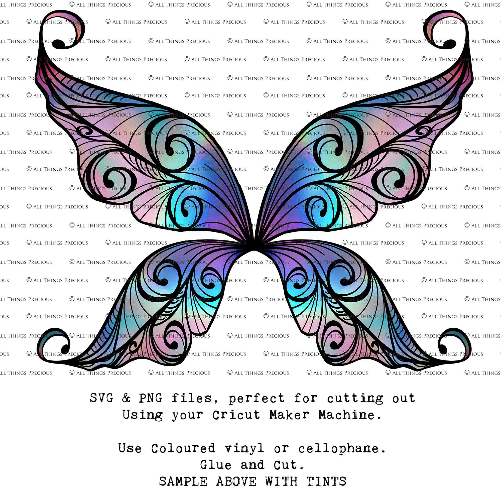 SVG & PNG Fairy Wing files for Cricut or Silhouette Cameo Cutting Machine. To create wearable fairy wings, in adult or children sizes.  Use this clipart design for Halloween Costumes, Fantasy or Cosplay or photography. Or use as ephemera in weddings, engagements or baby shower invitations. These are Individual wing parts, for you to cut and assemble. This is a digital product. 