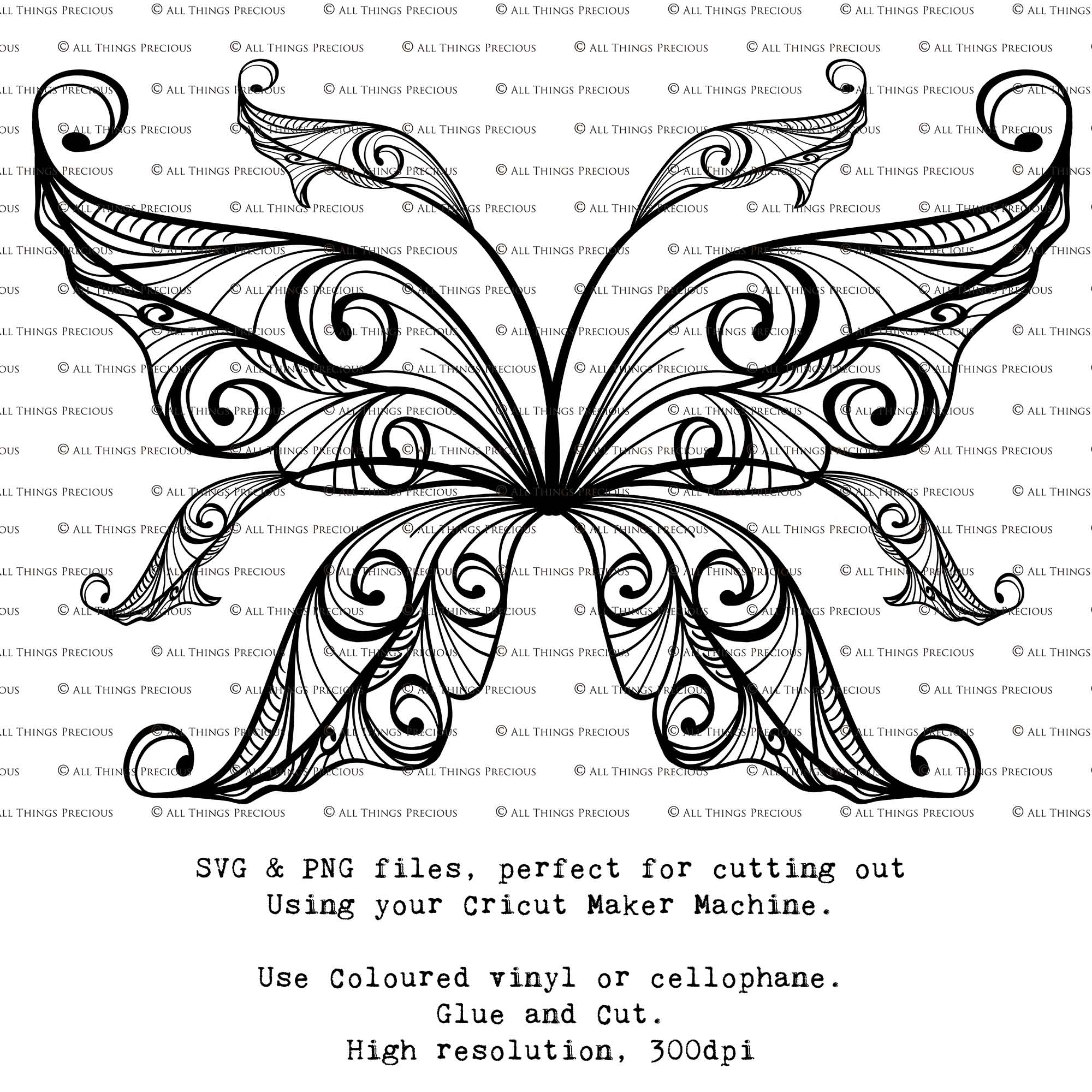 SVG & PNG Fairy Wing files for Cricut or Silhouette Cameo Cutting Machine. To create wearable fairy wings, in adult or children sizes.  Use this clipart design for Halloween Costumes, Fantasy or Cosplay or photography. Or use as ephemera in weddings, engagements or baby shower invitations. These are Individual wing parts, for you to cut and assemble. This is a digital product. 