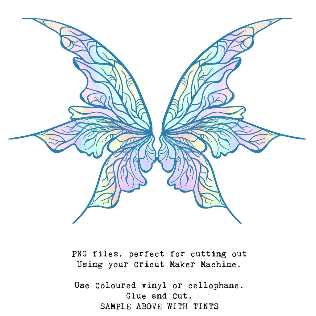 SVG & PNG Fairy Wing files for Cricut or Silhouette Cameo Cutting Machine. To create wearable fairy wings, in adult or children sizes.  Use this clipart design for Halloween Costumes, Fantasy or Cosplay or photography. These are Individual Wing Pieces, for you to cut and assemble. This is a digital product. 