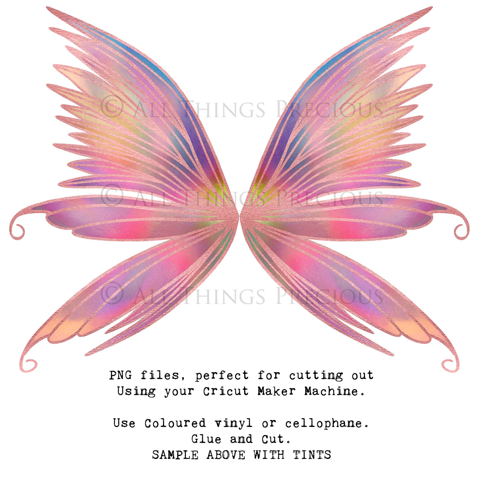 SVG & PNG Fairy Wing files for Cricut or Silhouette Cameo Cutting Machine. To create wearable fairy wings, in adult or children sizes.  Use this clipart design for Halloween Costumes, Fantasy or Cosplay or photography. Or For weddings, Engagements or baby shower ephemera. These are Individual Wing Pieces, for you to cut and assemble. This is a digital product. 