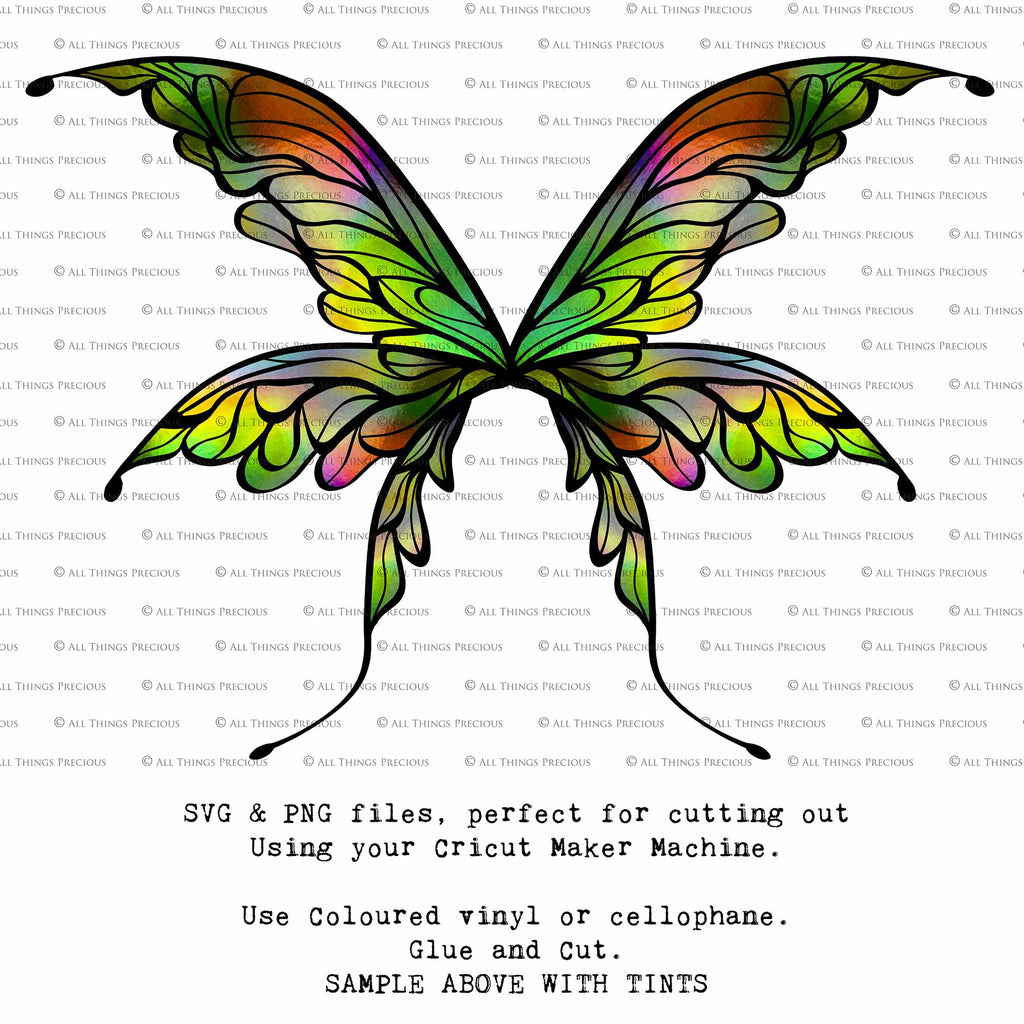 SVG & PNG Fairy Wing files for Cricut or Silhouette Cameo Cutting Machine. To create wearable fairy wings, in adult or children sizes.  Use this clipart design for Halloween Costumes, Fantasy or Cosplay or photography. Or For weddings, Engagements or baby shower ephemera. These are Individual Wing Pieces, for you to cut and assemble. This is a digital product. 