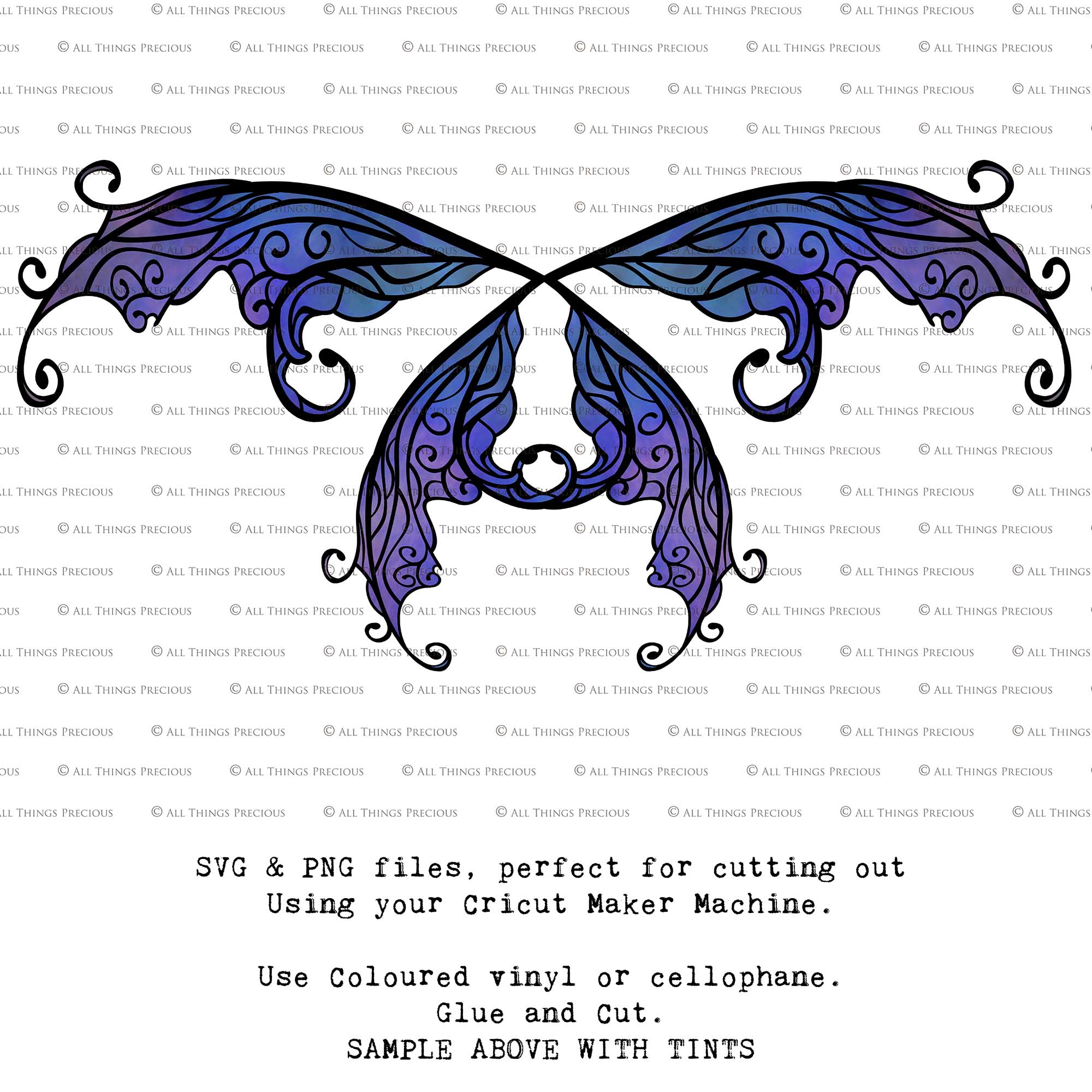 SVG & PNG Fairy Wing files for Cricut or Silhouette Cameo Cutting Machine. To create wearable fairy wings, in adult or children sizes.  Use this clipart design for Halloween Costumes, Fantasy or Cosplay or photography. Or use as ephemera in weddings, engagements or baby shower invitations. These are Individual wing parts, for you to cut and assemble. This is a digital product. 