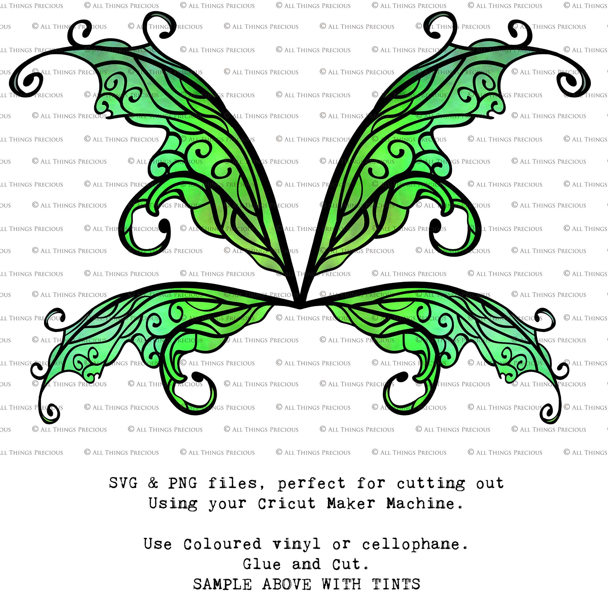 SVG & PNG Fairy Wing files for Cricut or Silhouette Cameo Cutting Machine. To create wearable fairy wings, in adult or children sizes.  Use this clipart design for Halloween Costumes, Fantasy or Cosplay or photography. Or use as ephemera in weddings, engagements or baby shower invitations. These are Individual wing parts, for you to cut and assemble. This is a digital product. 