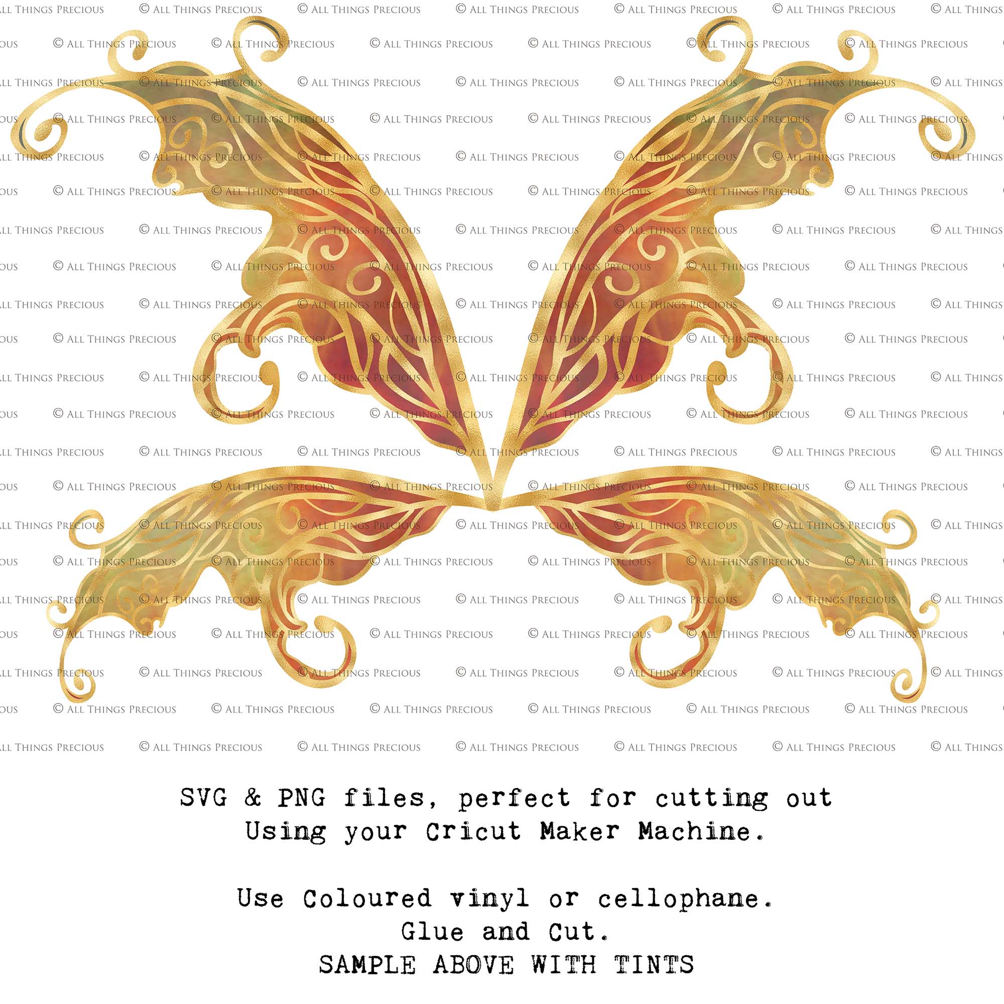 SVG & PNG Fairy Wing files for Cricut or Silhouette Cameo Cutting Machine. To create wearable fairy wings, in adult or children sizes.  Use this clipart design for Halloween Costumes, Fantasy or Cosplay or photography. Or use as ephemera in weddings, engagements or baby shower invitations. These are Individual wing parts, for you to cut and assemble. This is a digital product. 