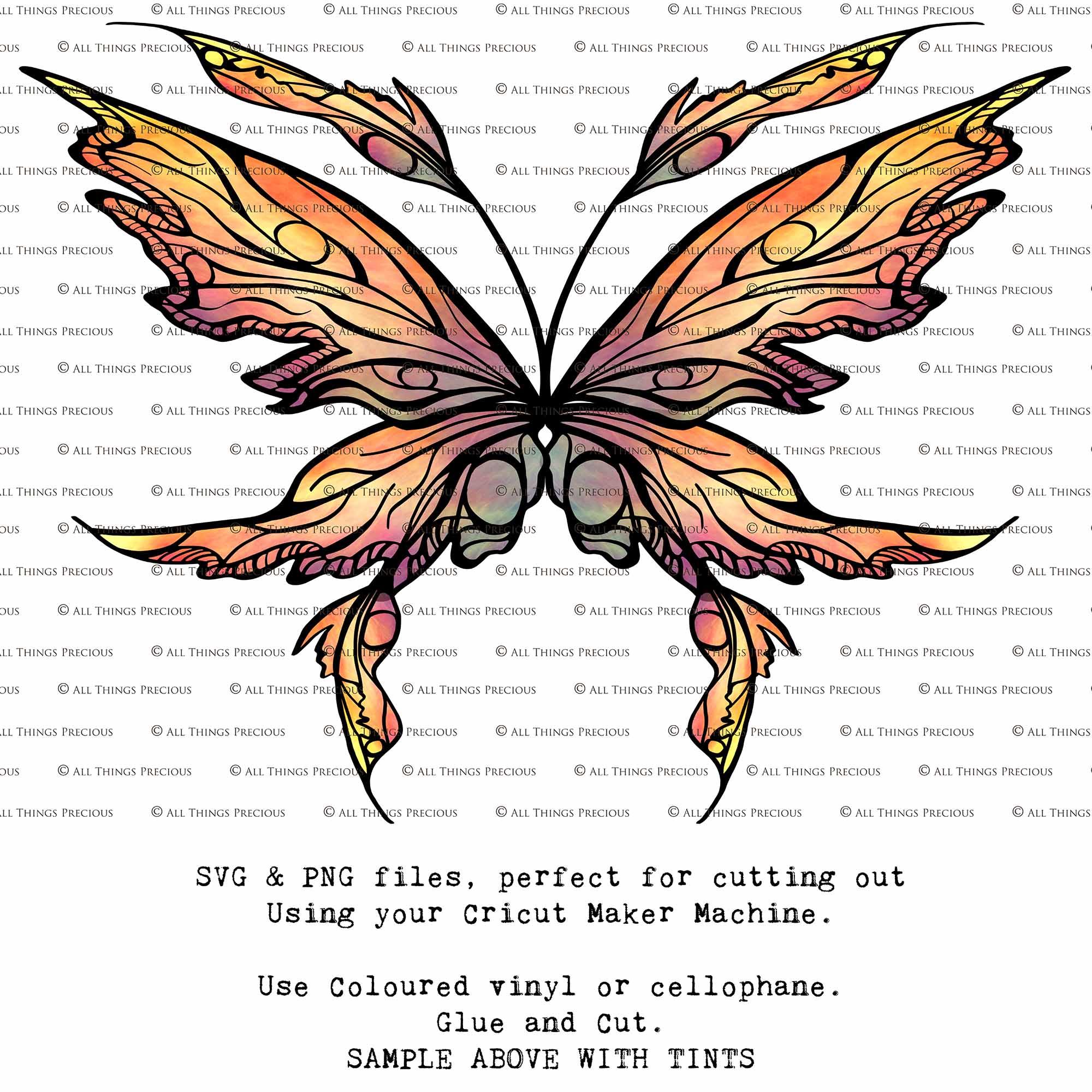 SVG & PNG Fairy Wing files for Cricut or Silhouette Cameo Cutting Machine. To create wearable fairy wings, in adult or children sizes.  Use this clipart design for Halloween Costumes, Fantasy or Cosplay or photography. Or use as ephemera in weddings, engagements or baby shower invitations. These are Individual wing parts, for you to cut and assemble. This is a digital product. 