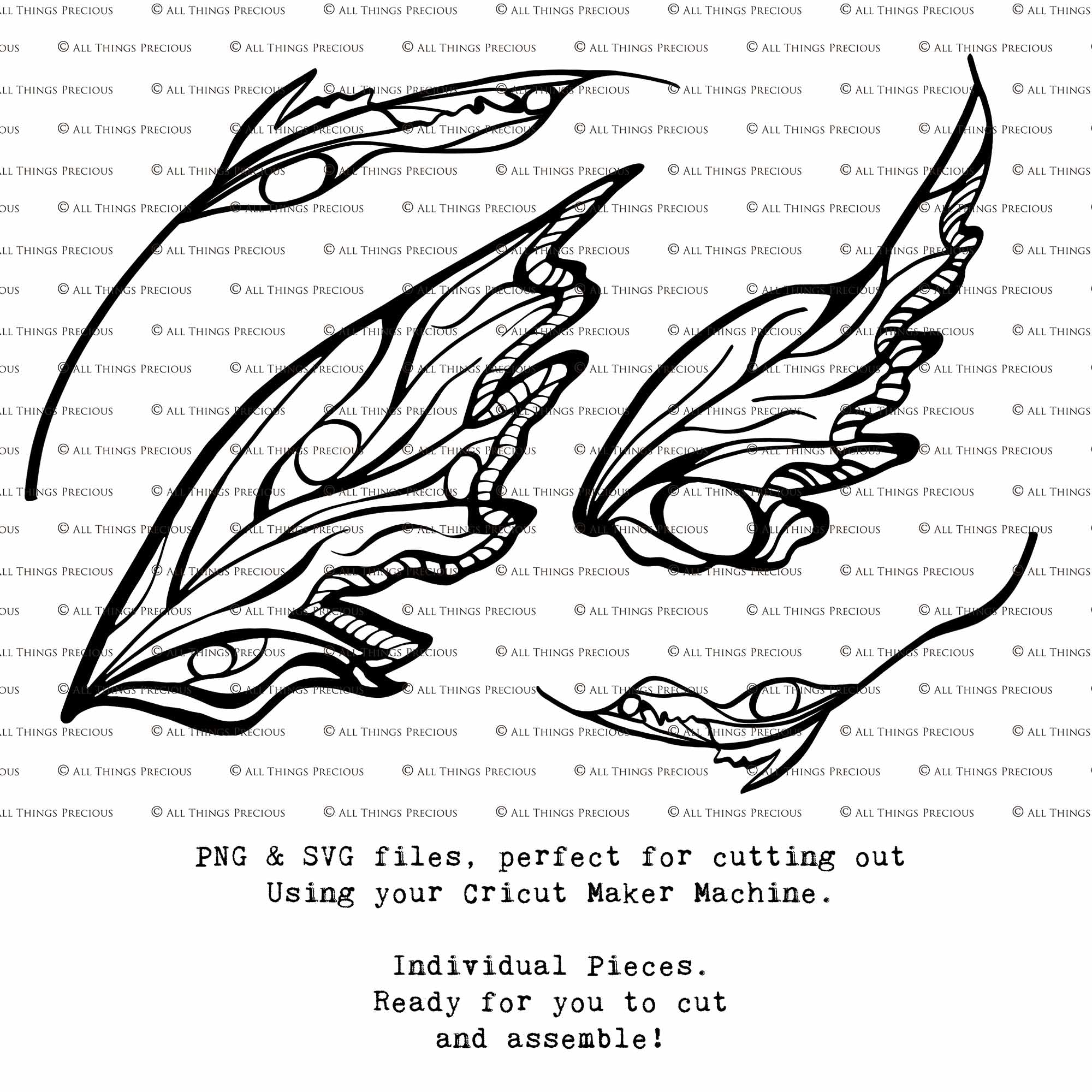 SVG & PNG Fairy Wing files for Cricut or Silhouette Cameo Cutting Machine. To create wearable fairy wings, in adult or children sizes.  Use this clipart design for Halloween Costumes, Fantasy or Cosplay or photography. Or use as ephemera in weddings, engagements or baby shower invitations. These are Individual wing parts, for you to cut and assemble. This is a digital product. 