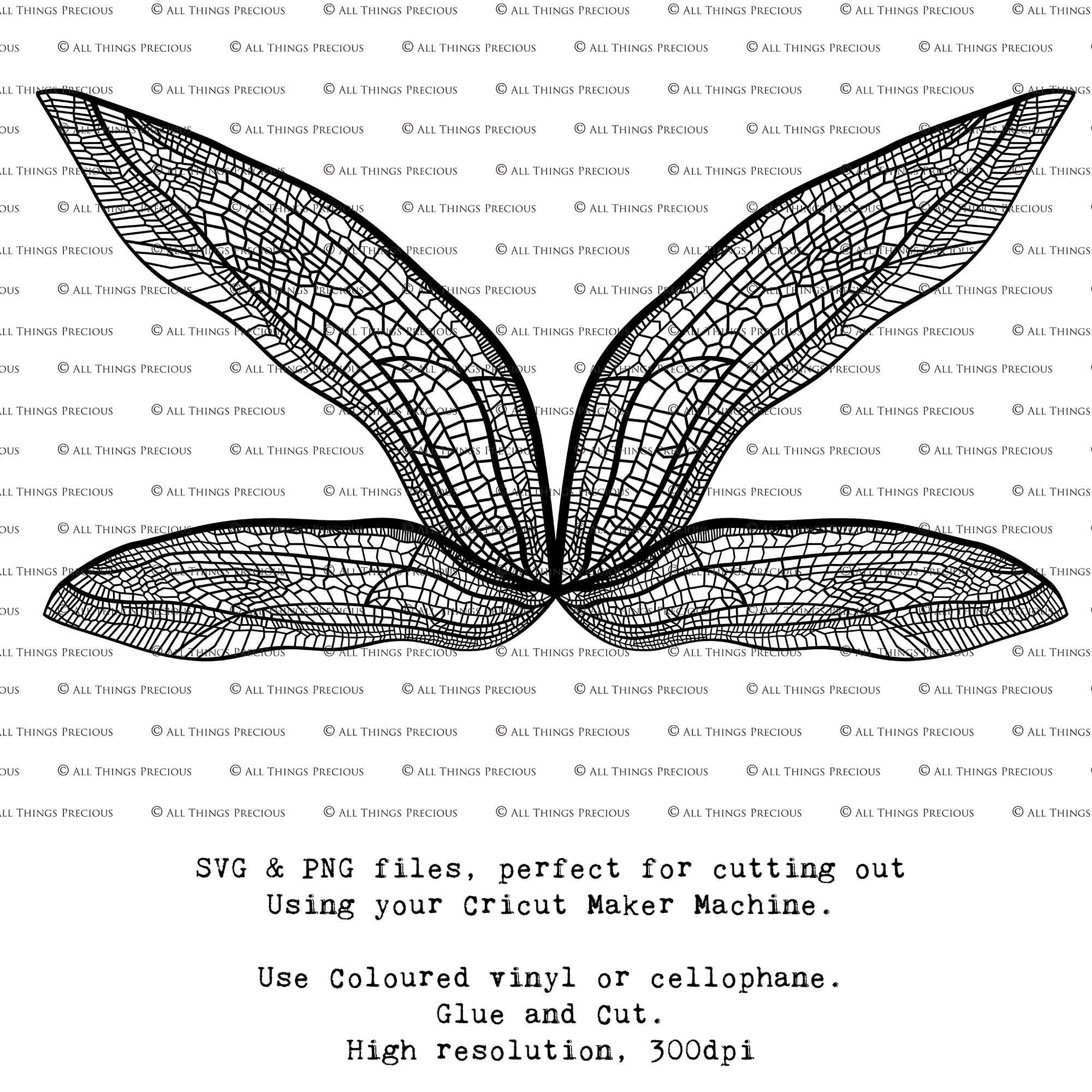 SVG & PNG Fairy Wing files for Cricut or Silhouette Cameo Cutting Machine. To create wearable fairy wings, in adult or children sizes.  Use this clipart design for Halloween Costumes, Fantasy or Cosplay or photography. Or use as ephemera in weddings, engagements or baby shower invitations. These are Individual wing parts, for you to cut and assemble. This is a digital product. 