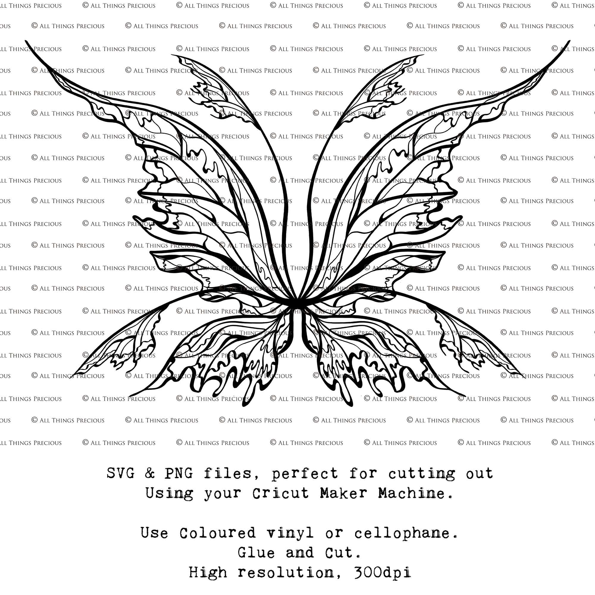 SVG & PNG Fairy Wing files for Cricut or Silhouette Cameo Cutting Machine. To create wearable fairy wings, in adult or children sizes.  Use this clipart design for Halloween Costumes, Fantasy or Cosplay or photography. Or use as ephemera in weddings, engagements or baby shower invitations. These are Individual wing parts, for you to cut and assemble. This is a digital product. 