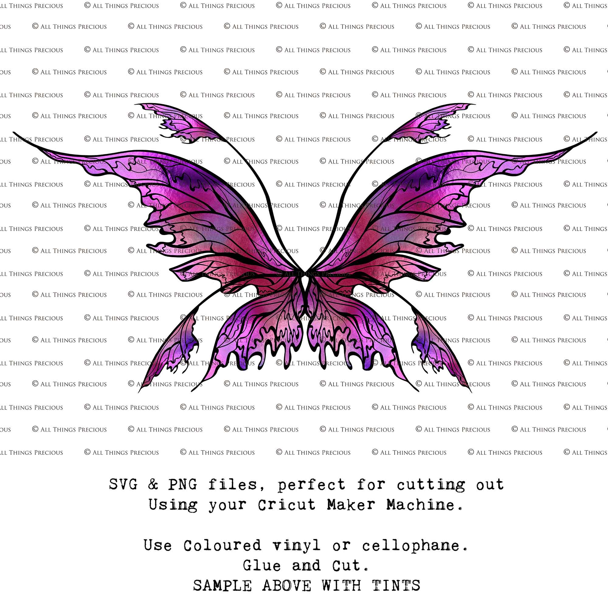 SVG & PNG Fairy Wing files for Cricut or Silhouette Cameo Cutting Machine. To create wearable fairy wings, in adult or children sizes.  Use this clipart design for Halloween Costumes, Fantasy or Cosplay or photography. Or use as ephemera in weddings, engagements or baby shower invitations. These are Individual wing parts, for you to cut and assemble. This is a digital product. 