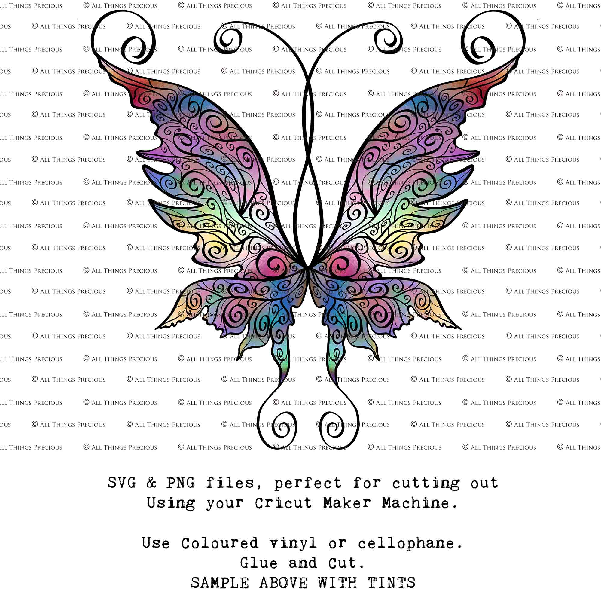 SVG & PNG Fairy Wing files for Cricut or Silhouette Cameo Cutting Machine. To create wearable fairy wings, in adult or children sizes.  Use this clipart design for Halloween Costumes, Fantasy or Cosplay or photography. Or use as ephemera in weddings, engagements or baby shower invitations. These are Individual wing parts, for you to cut and assemble. This is a digital product. 