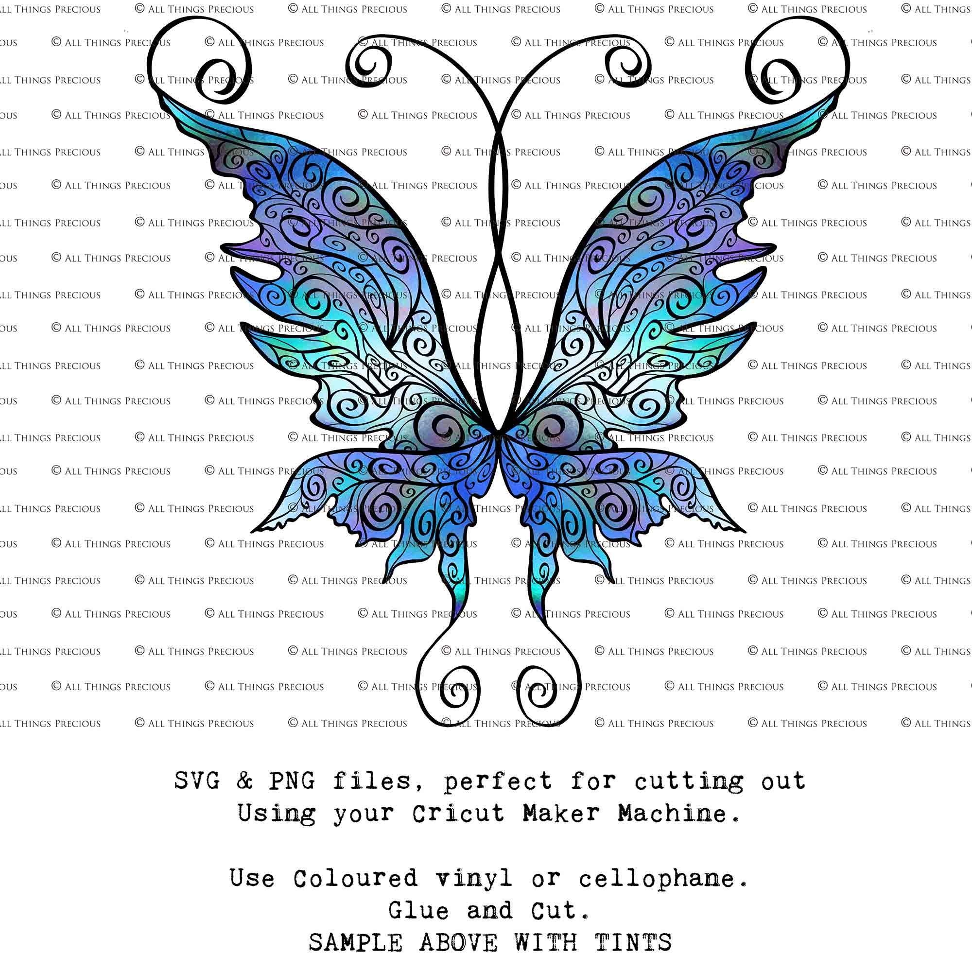 SVG & PNG Fairy Wing files for Cricut or Silhouette Cameo Cutting Machine. To create wearable fairy wings, in adult or children sizes.  Use this clipart design for Halloween Costumes, Fantasy or Cosplay or photography. Or use as ephemera in weddings, engagements or baby shower invitations. These are Individual wing parts, for you to cut and assemble. This is a digital product. 