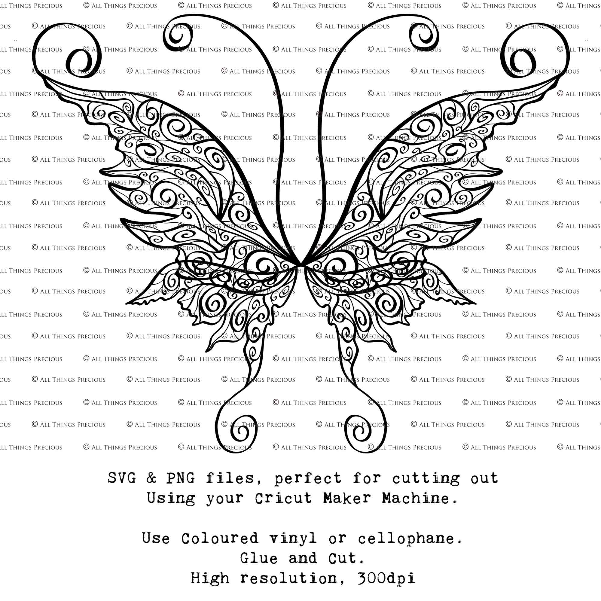 SVG & PNG Fairy Wing files for Cricut or Silhouette Cameo Cutting Machine. To create wearable fairy wings, in adult or children sizes.  Use this clipart design for Halloween Costumes, Fantasy or Cosplay or photography. Or use as ephemera in weddings, engagements or baby shower invitations. These are Individual wing parts, for you to cut and assemble. This is a digital product. 