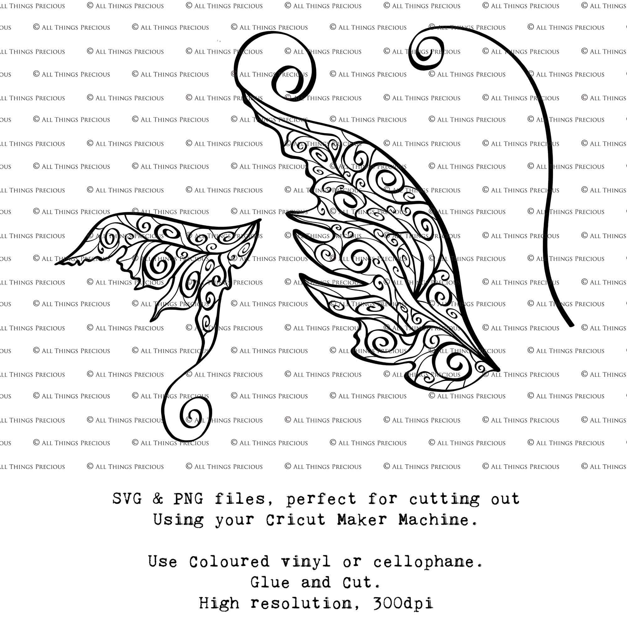 SVG & PNG Fairy Wing files for Cricut or Silhouette Cameo Cutting Machine. To create wearable fairy wings, in adult or children sizes.  Use this clipart design for Halloween Costumes, Fantasy or Cosplay or photography. Or use as ephemera in weddings, engagements or baby shower invitations. These are Individual wing parts, for you to cut and assemble. This is a digital product. 