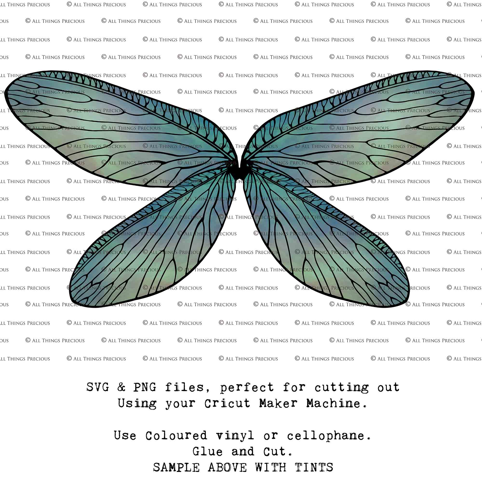 SVG & PNG Fairy Wing files for Cricut or Silhouette Cameo Cutting Machine. To create wearable fairy wings, in adult or children sizes. Graphic design for Halloween Costumes, Fantasy or Cosplay or photography. Print for weddings, engagements, baby shower invitations. DIY Printable. Fairycore, Cottagecore.
