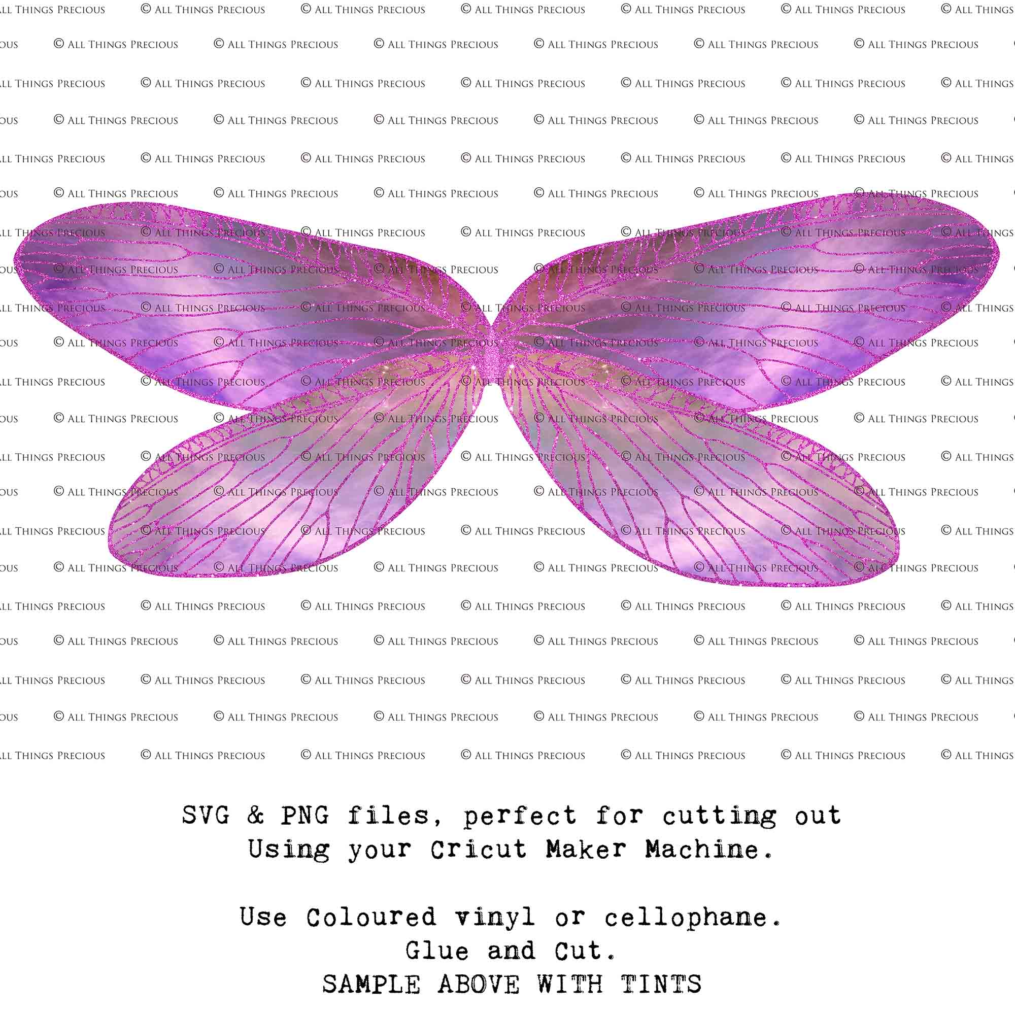 SVG & PNG Fairy Wing files for Cricut or Silhouette Cameo Cutting Machine. To create wearable fairy wings, in adult or children sizes. Graphic design for Halloween Costumes, Fantasy or Cosplay or photography. Print for weddings, engagements, baby shower invitations. DIY Printable. Fairycore, Cottagecore.