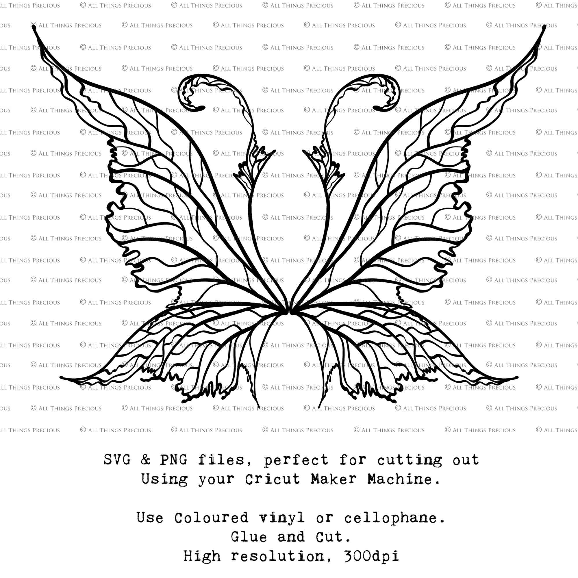 SVG & PNG Fairy/Angel Wing files for Cricut, Silhouette Cameo and other Cutting Machines. Create wearable fairy wings, all sizes. Perfect for Halloween Costumes, Fantasy, Cosplay, Photography. Prints, Wedding, Engagement, Baby Shower invitations, Sublimation Printing, Clip Art and more. Cut and assemble. ATP Textures.