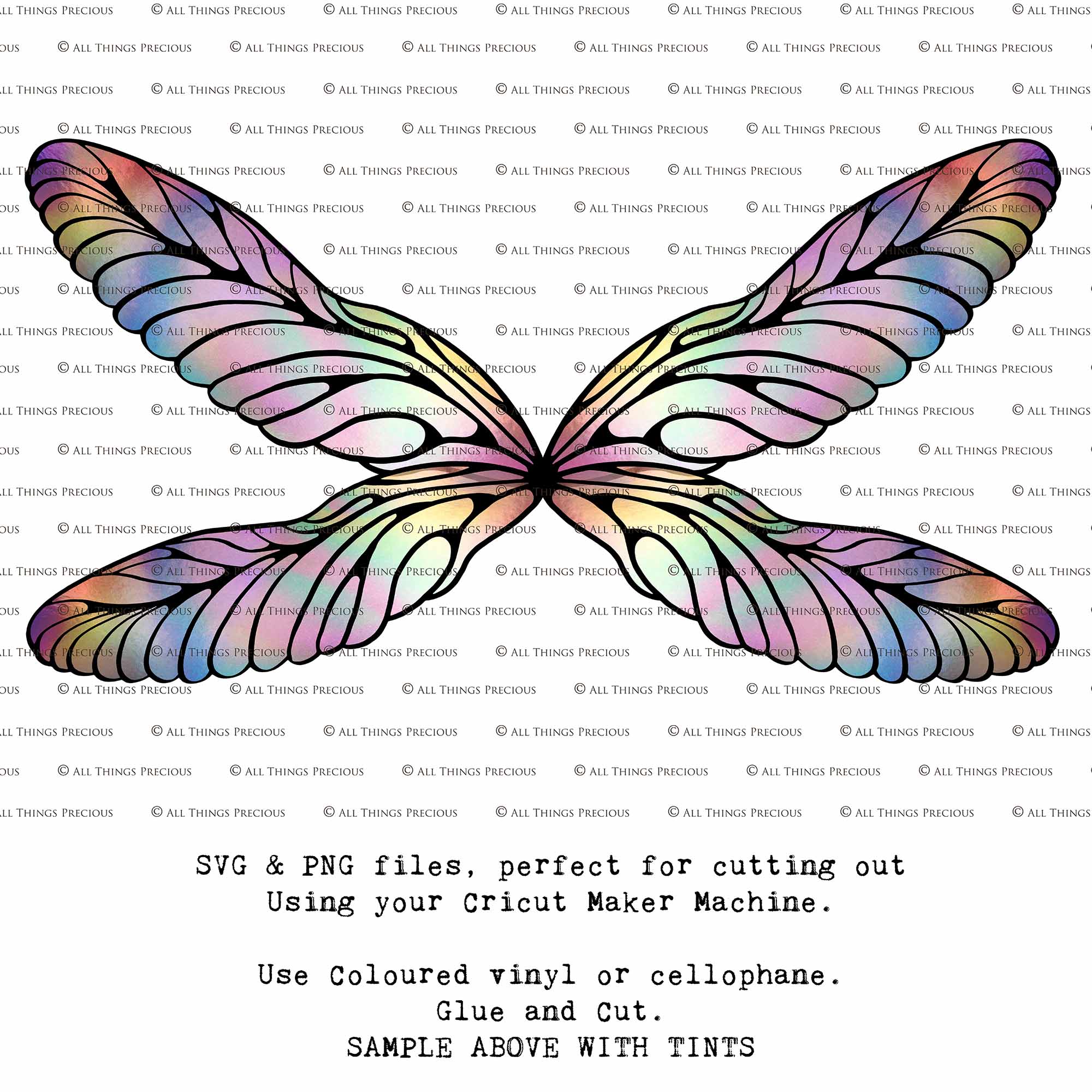 SVG & PNG Fairy Wing files for Cricut or Silhouette Cameo Cutting Machine. Create wearable fairy wings, in adult or children sizes.  Clipart design for Halloween Costumes, Fantasy or Cosplay or photography. Printable for weddings, engagement, baby shower invitations. Individual wing parts. Cut and assemble. Fairycore.