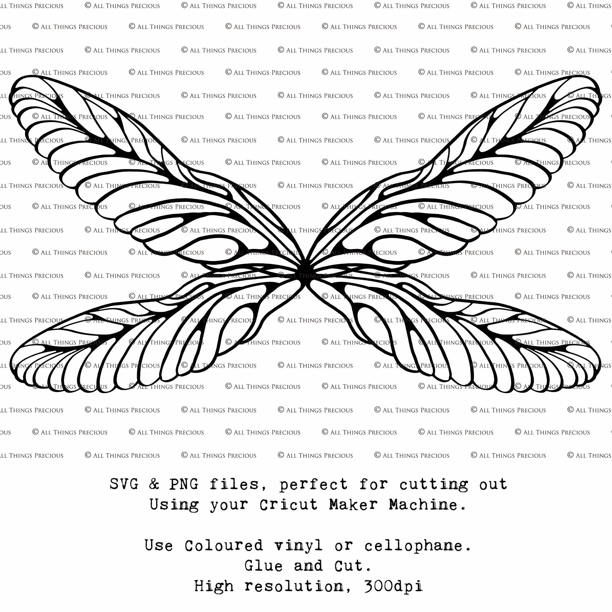 SVG & PNG Fairy Wing files for Cricut or Silhouette Cameo Cutting Machine. Create wearable fairy wings, in adult or children sizes.  Clipart design for Halloween Costumes, Fantasy or Cosplay or photography. Printable for weddings, engagement, baby shower invitations. Individual wing parts. Cut and assemble. Fairycore.