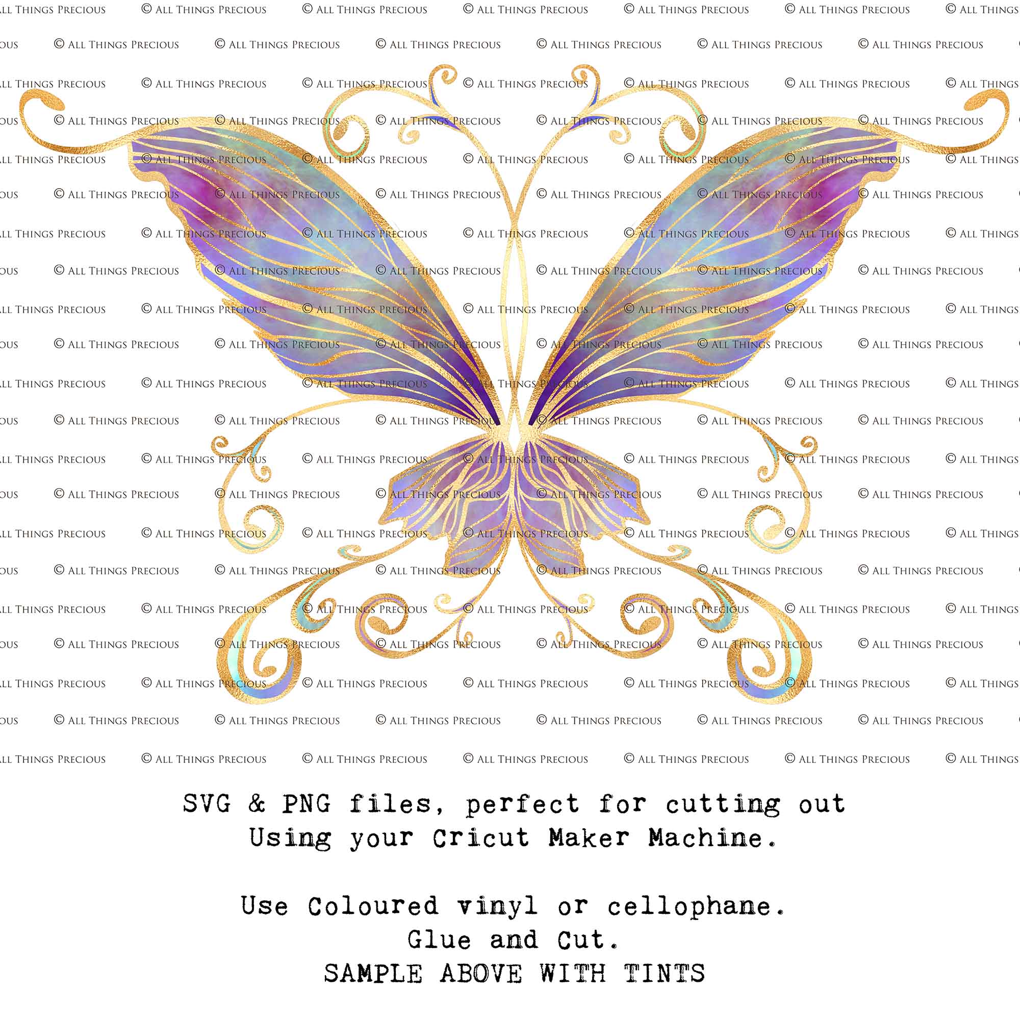 SVG & PNG Fairy Wing files for Cricut or Silhouette Cameo Cutting Machine. Create wearable fairy wings, in adult or children sizes.  Clipart design for Halloween Costumes, Fantasy or Cosplay or photography. Printable for weddings, engagement, baby shower invitations. Individual wing parts. Cut and assemble. Fairycore.