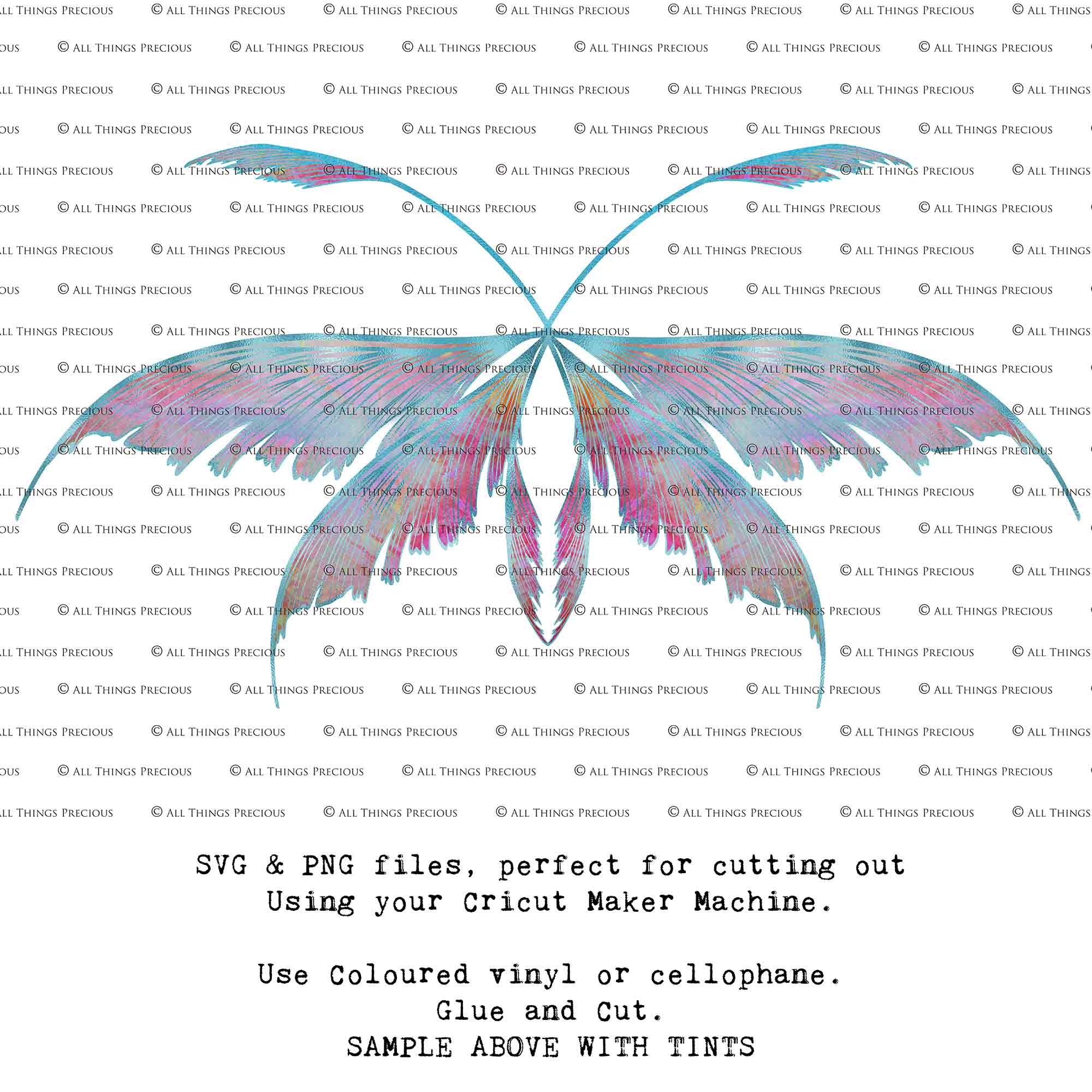 SVG & PNG Fairy Wing files for Cricut or Silhouette Cameo Cutting Machine. Create wearable fairy wings, in adult or children sizes.  Clipart design for Halloween Costumes, Fantasy or Cosplay or photography. Printable for weddings, engagement, baby shower invitations. Individual wing parts. Cut and assemble. Fairycore.