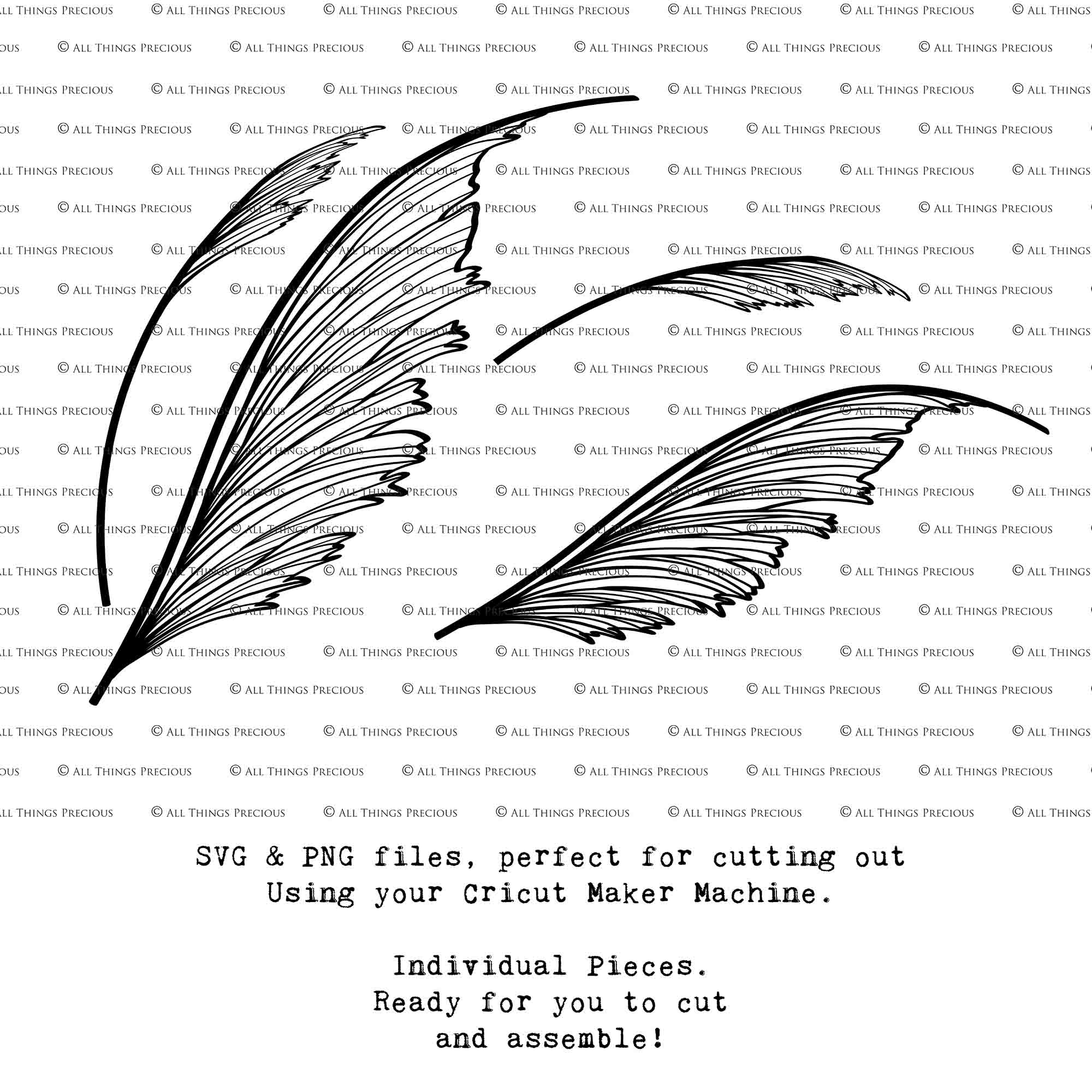 SVG & PNG Fairy Wing files for Cricut or Silhouette Cameo Cutting Machine. Create wearable fairy wings, in adult or children sizes.  Clipart design for Halloween Costumes, Fantasy or Cosplay or photography. Printable for weddings, engagement, baby shower invitations. Individual wing parts. Cut and assemble. Fairycore.