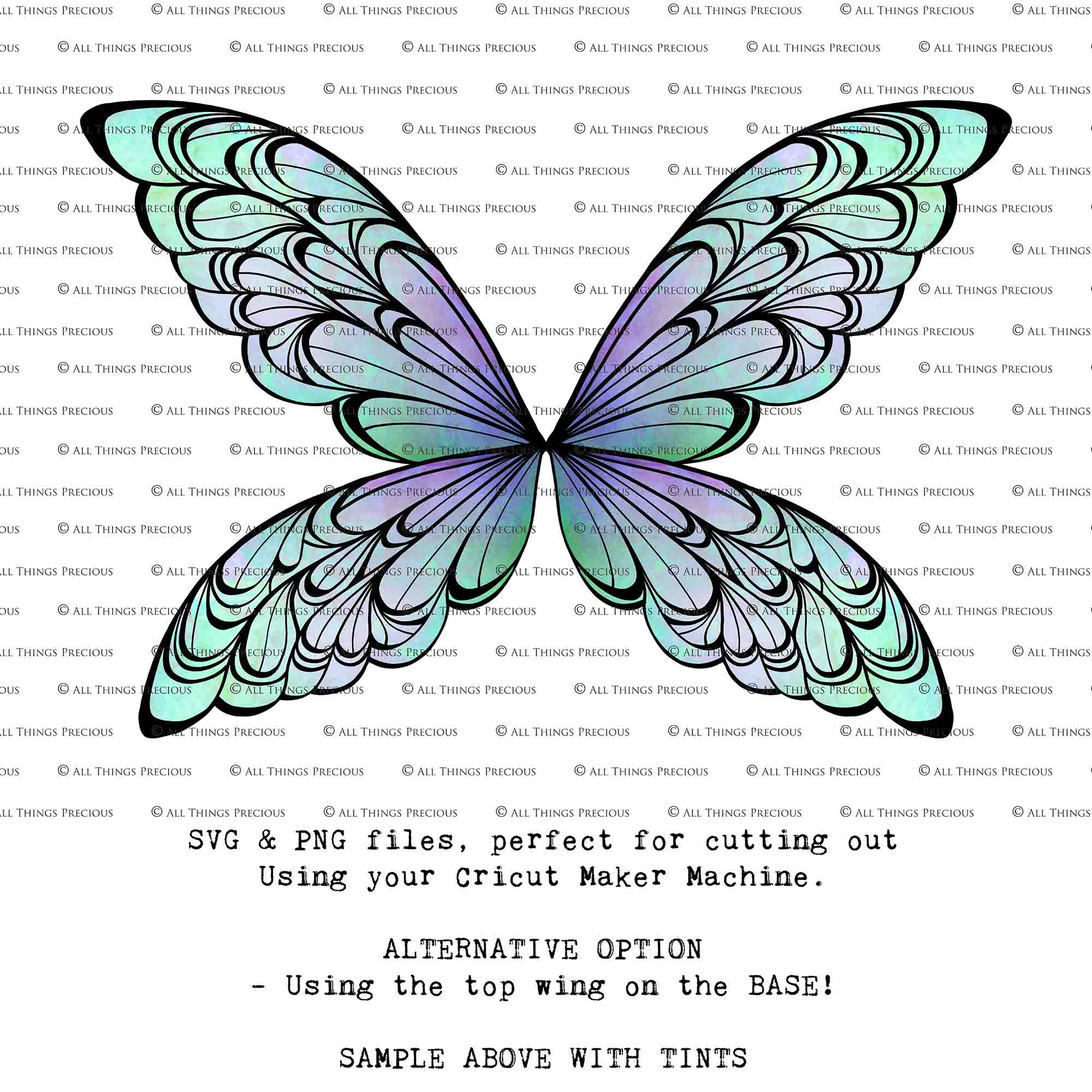SVG & PNG Fairy Wing files for Cricut or Silhouette Cameo Cutting Machine. Create wearable fairy wings, in adult or children sizes.  Clipart design for Halloween Costumes, Fantasy or Cosplay or photography. Printable for weddings, engagement, baby shower invitations. Individual wing parts. Cut and assemble. Fairycore.
