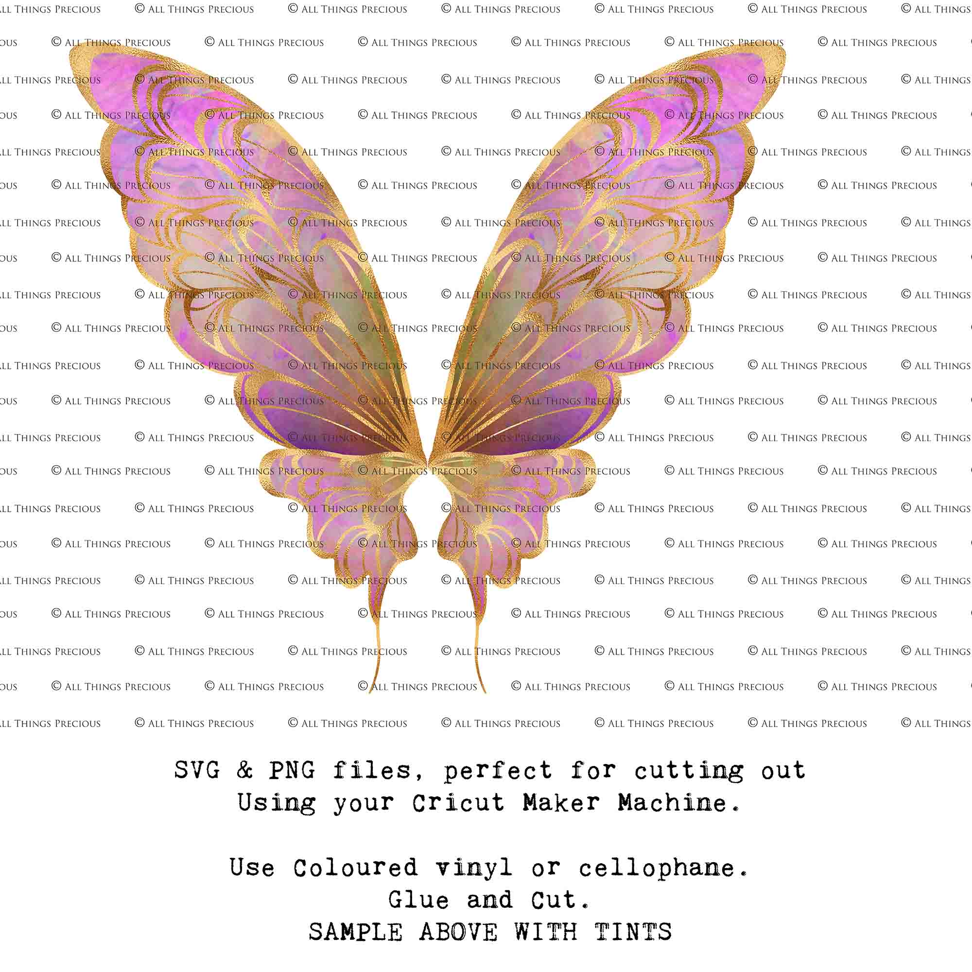 SVG & PNG Fairy Wing files for Cricut or Silhouette Cameo Cutting Machine. Create wearable fairy wings, in adult or children sizes.  Clipart design for Halloween Costumes, Fantasy or Cosplay or photography. Printable for weddings, engagement, baby shower invitations. Individual wing parts. Cut and assemble. Fairycore.