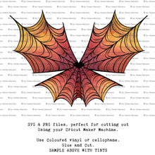 Load image into Gallery viewer, SVG &amp; PNG Fairy Wing files for Cricut or Silhouette Cameo Cutting Machine. Create wearable fairy wings, in adult or children sizes.  Clipart design for Halloween Costumes, Fantasy or Cosplay or photography. Printable for weddings, engagement, baby shower invitations. Individual wing parts. Cut and assemble. Fairycore.
