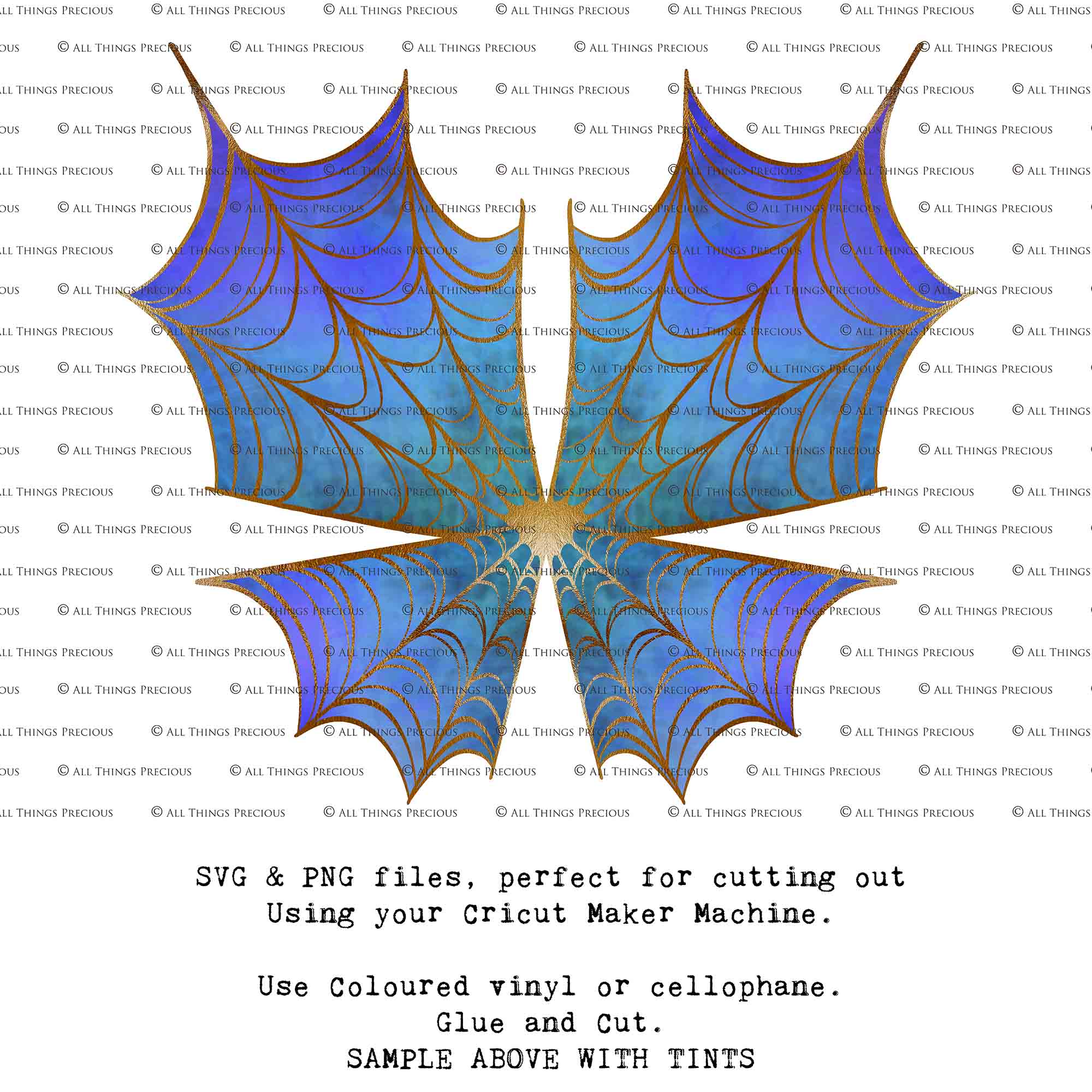 SVG & PNG Fairy Wing files for Cricut or Silhouette Cameo Cutting Machine. Create wearable fairy wings, in adult or children sizes.  Clipart design for Halloween Costumes, Fantasy or Cosplay or photography. Printable for weddings, engagement, baby shower invitations. Individual wing parts. Cut and assemble. Fairycore.